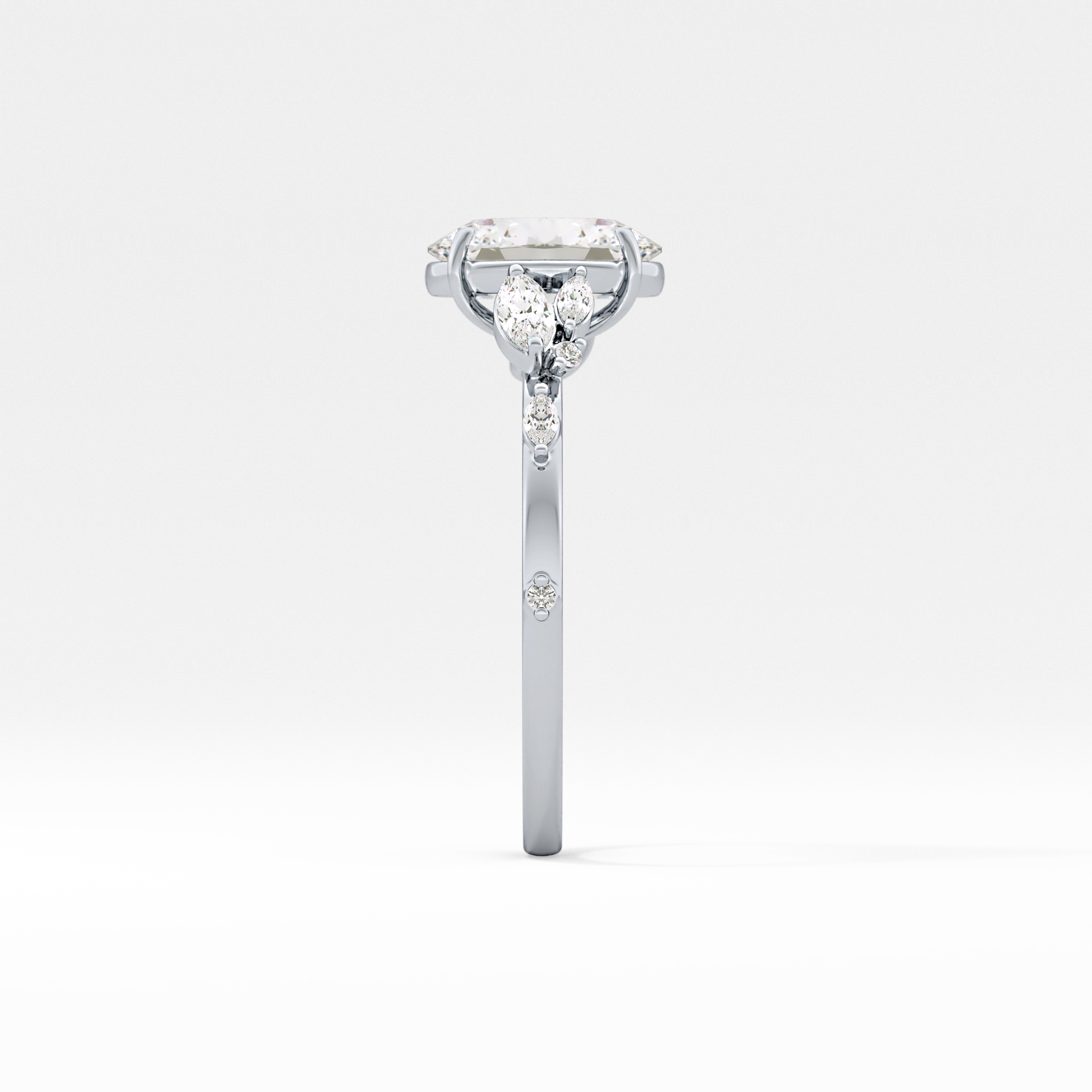 Oval Cluster Lab Grown Diamond Engagement Ring