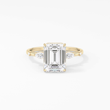 Emerald Cluster Lab Grown Diamond Engagement Ring