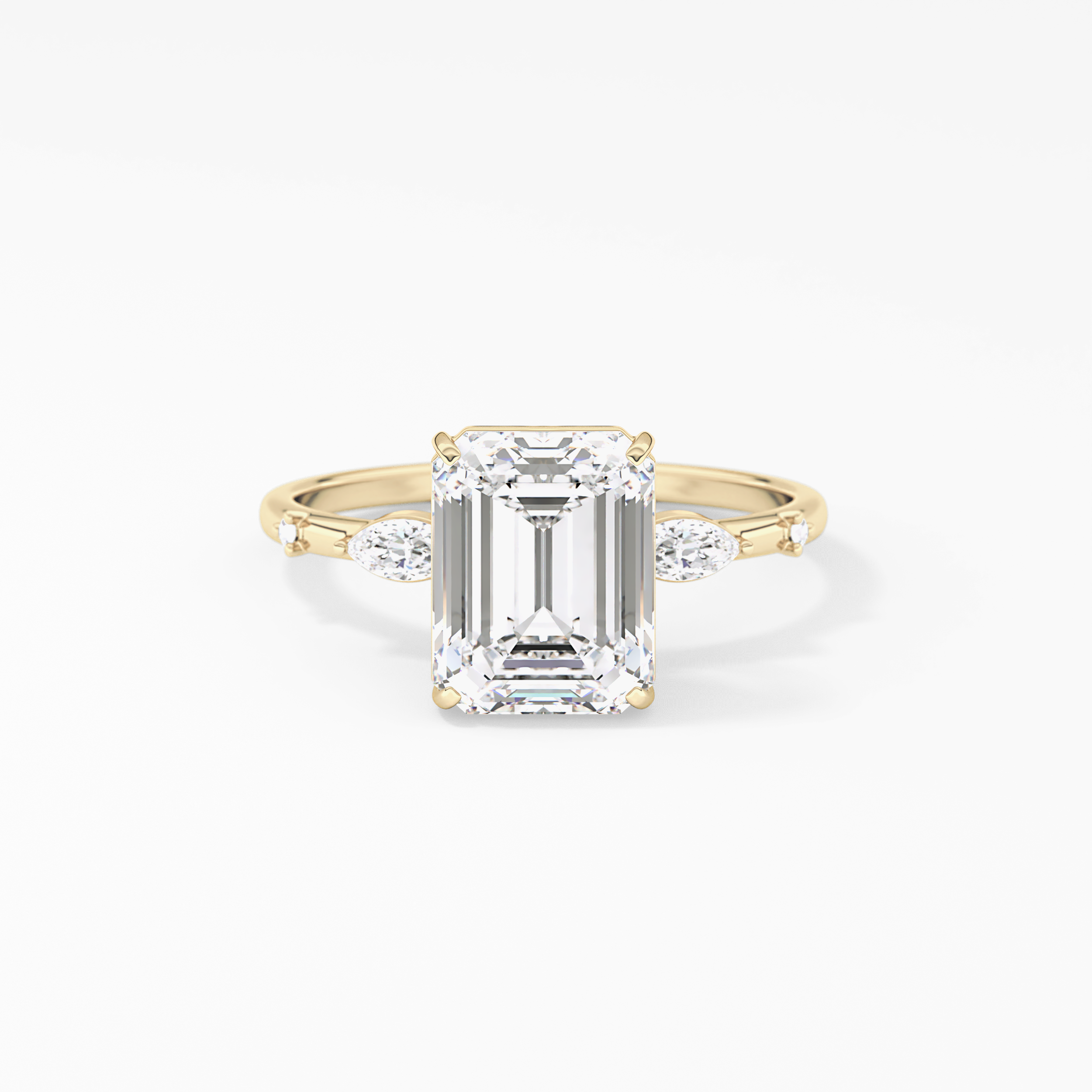 Emerald Cluster Lab Grown Diamond Engagement Ring