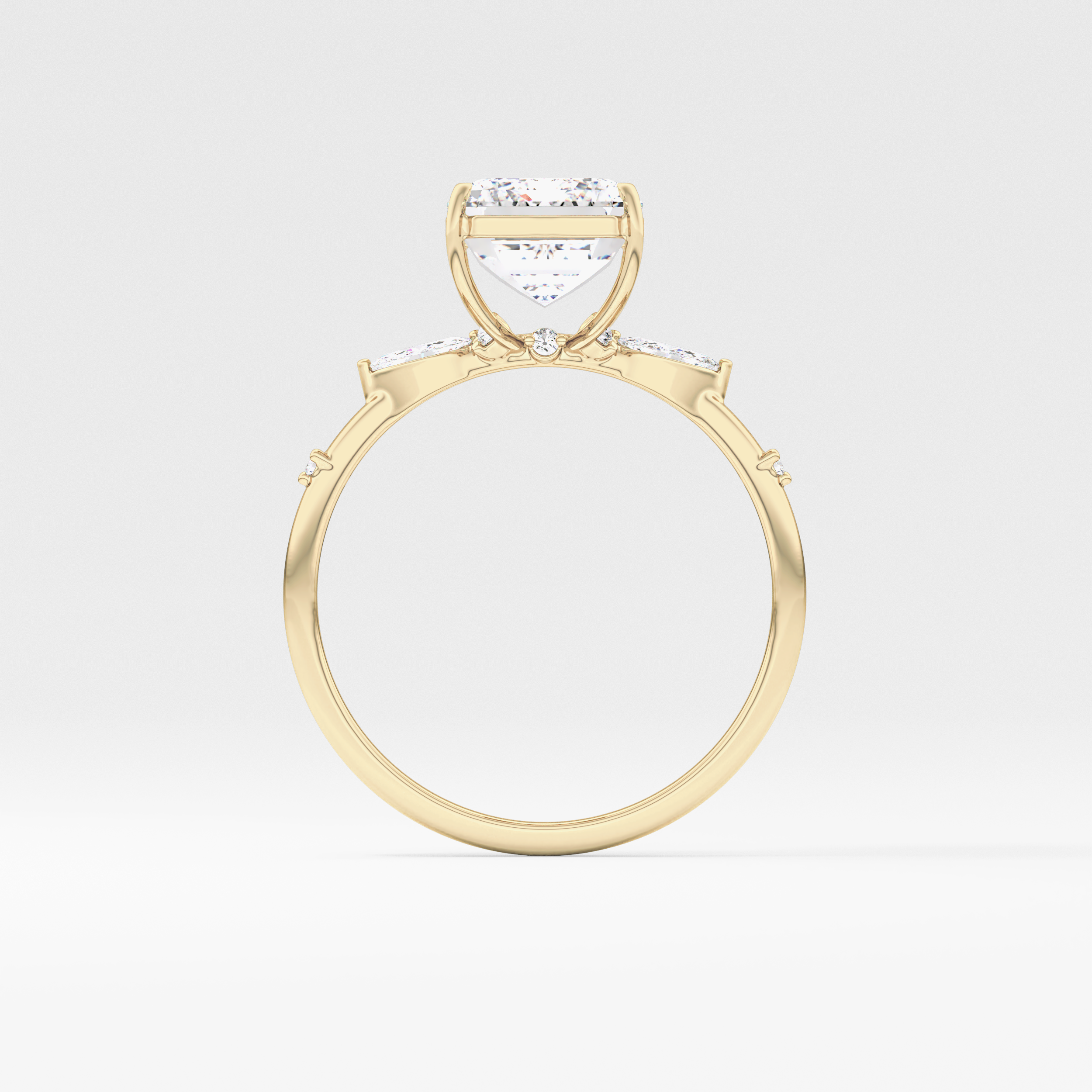 Emerald Cluster Lab Grown Diamond Engagement Ring