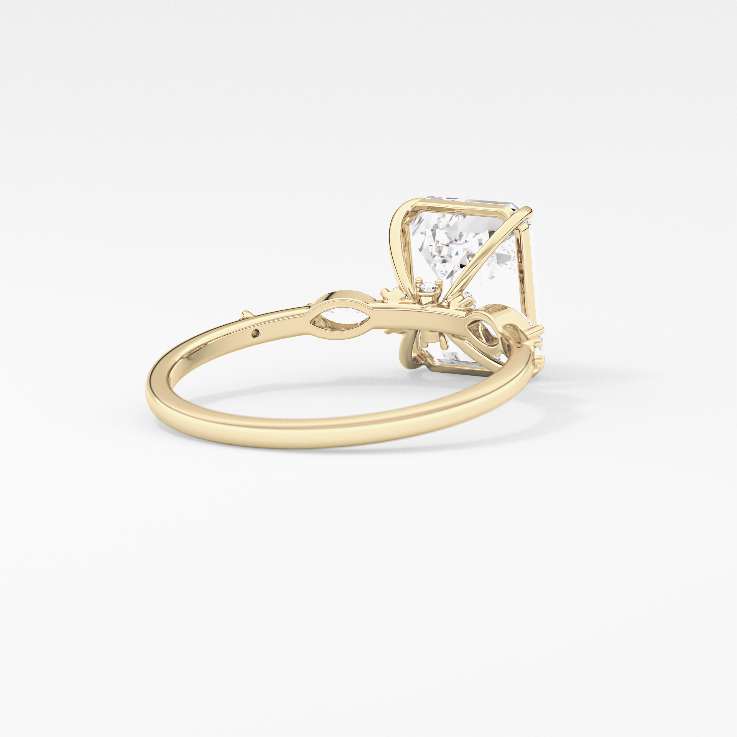 Emerald Cluster Lab Grown Diamond Engagement Ring