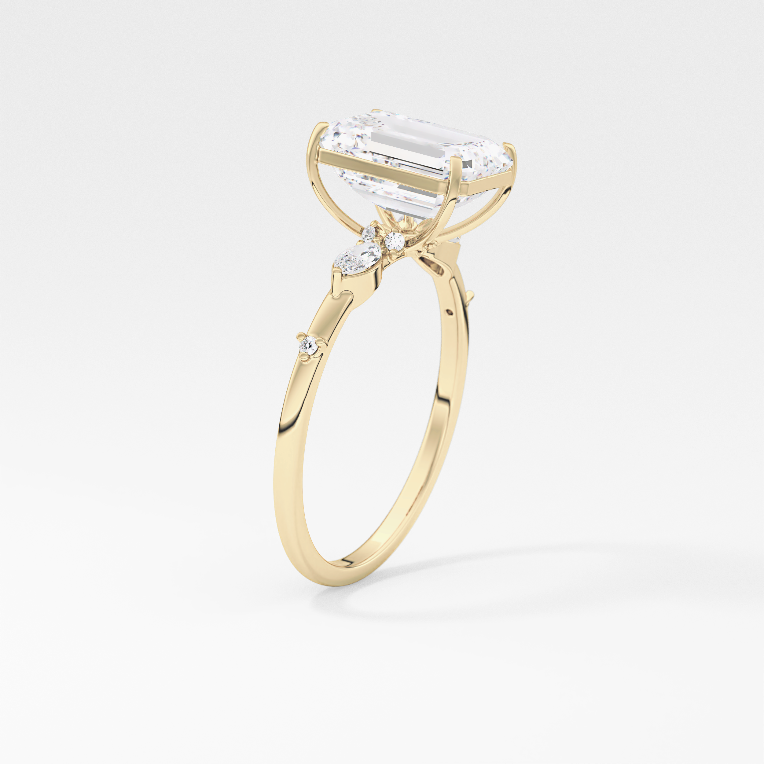 Emerald Cluster Lab Grown Diamond Engagement Ring