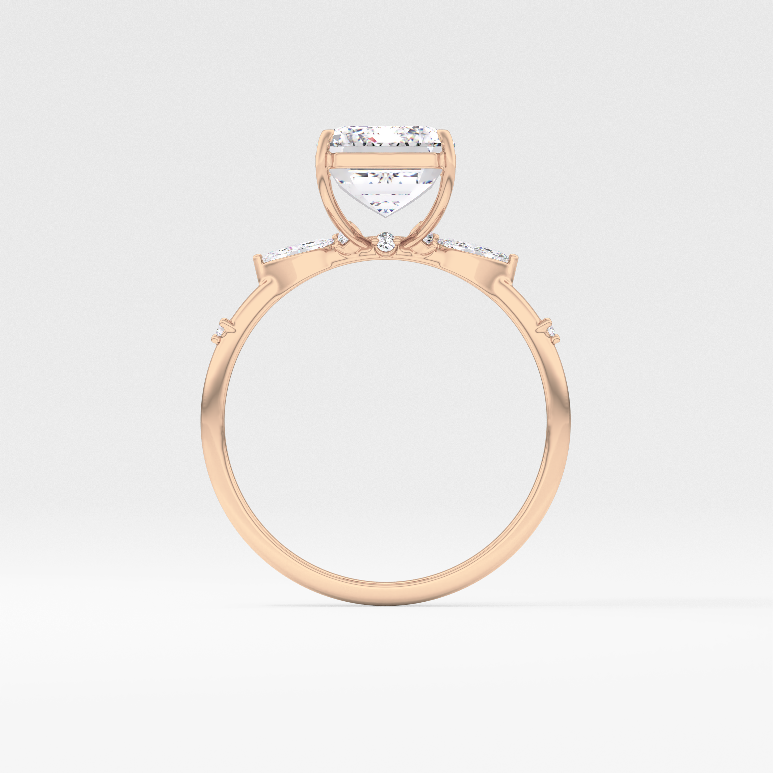 Emerald Cluster Lab Grown Diamond Engagement Ring