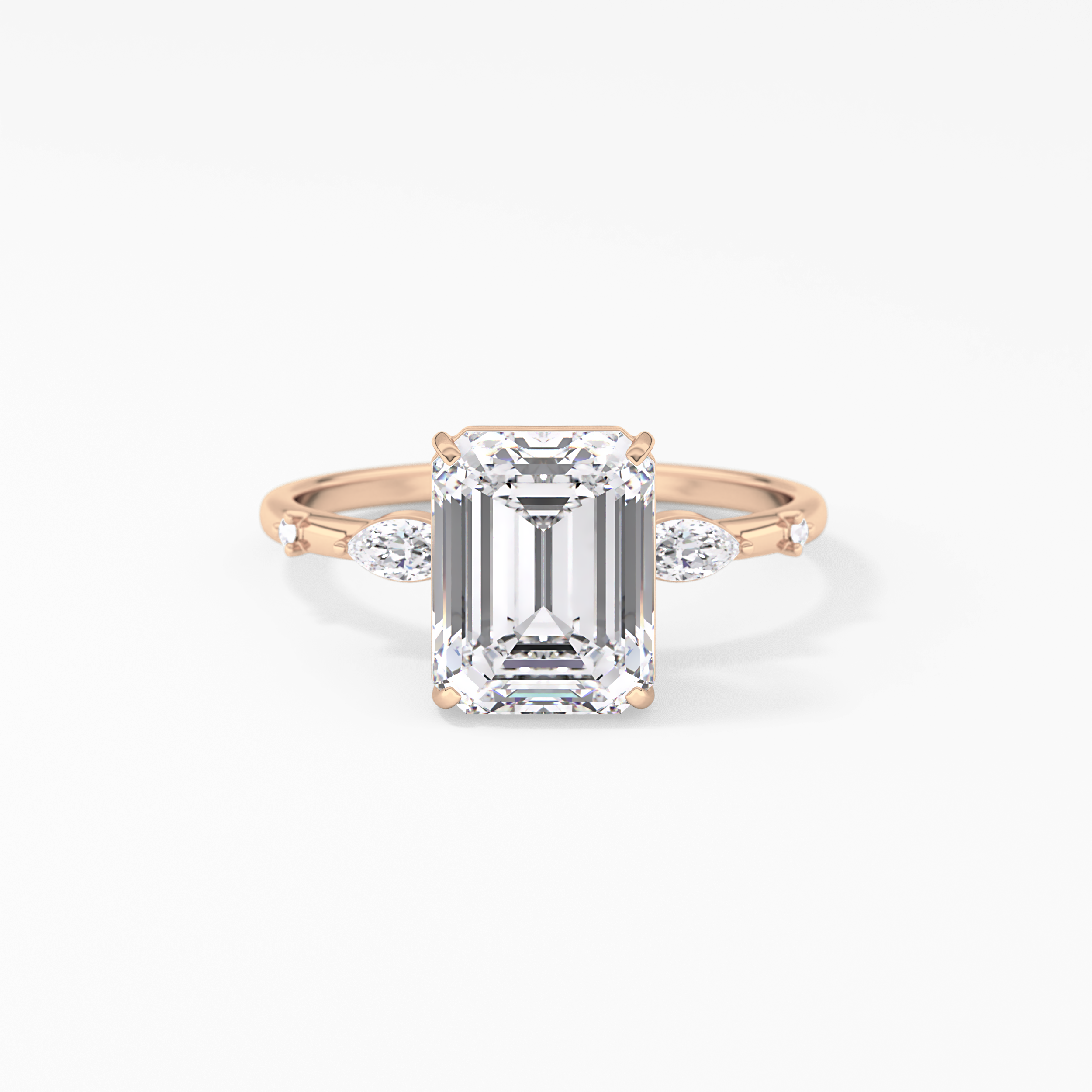 Emerald Cluster Lab Grown Diamond Engagement Ring