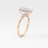 Emerald Cluster Lab Grown Diamond Engagement Ring