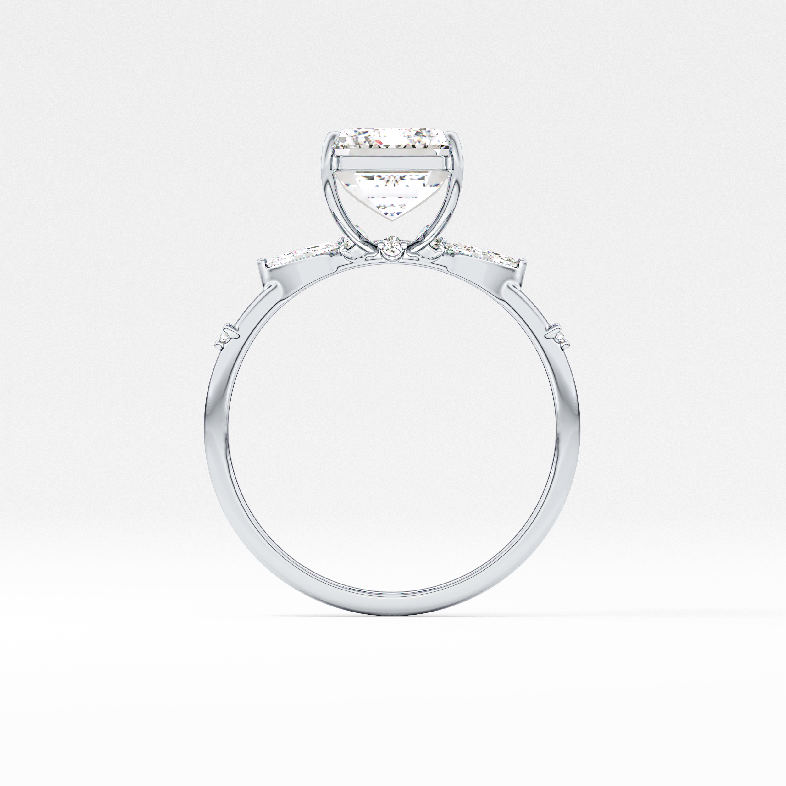 Emerald Cluster Lab Grown Diamond Engagement Ring