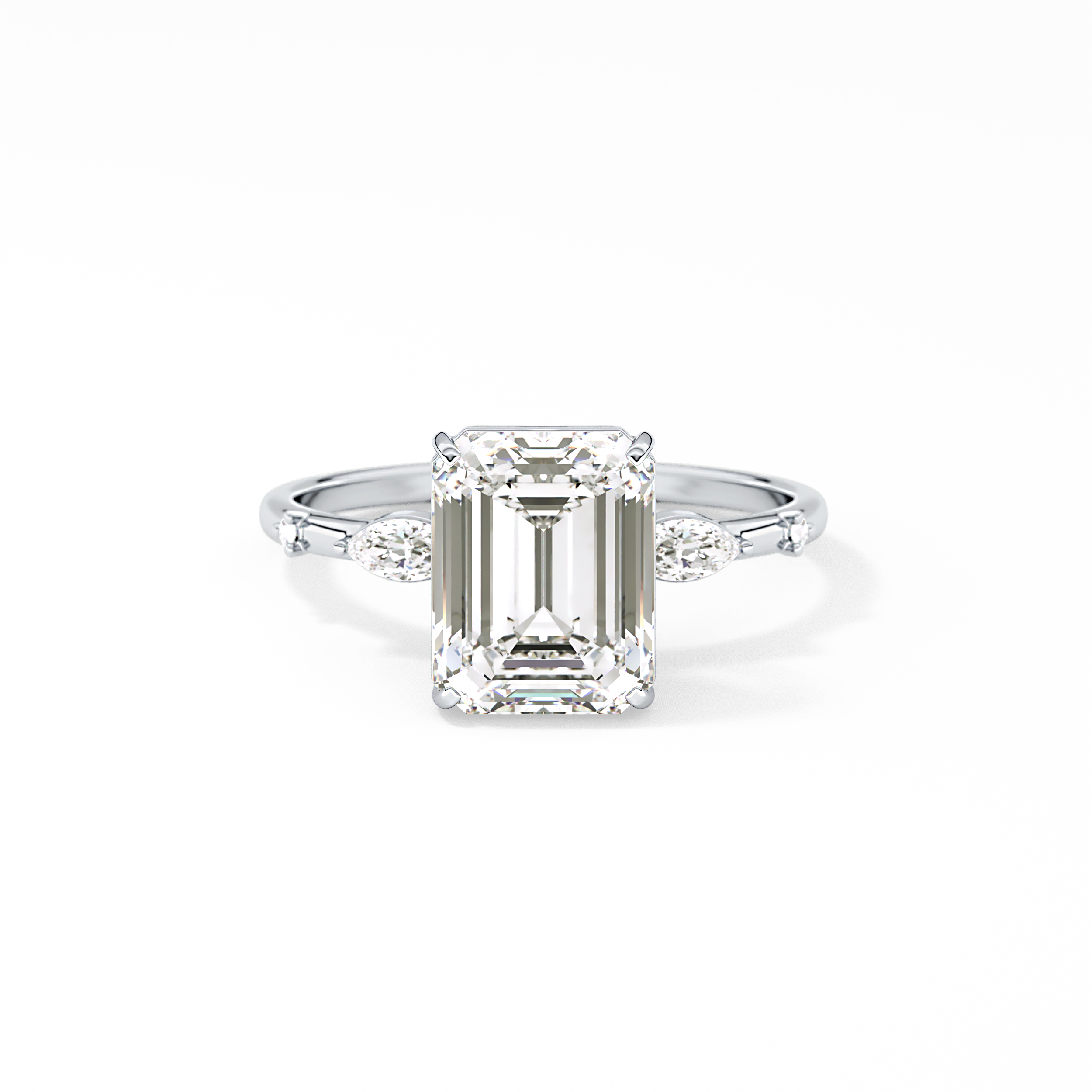 Emerald Cluster Lab Grown Diamond Engagement Ring