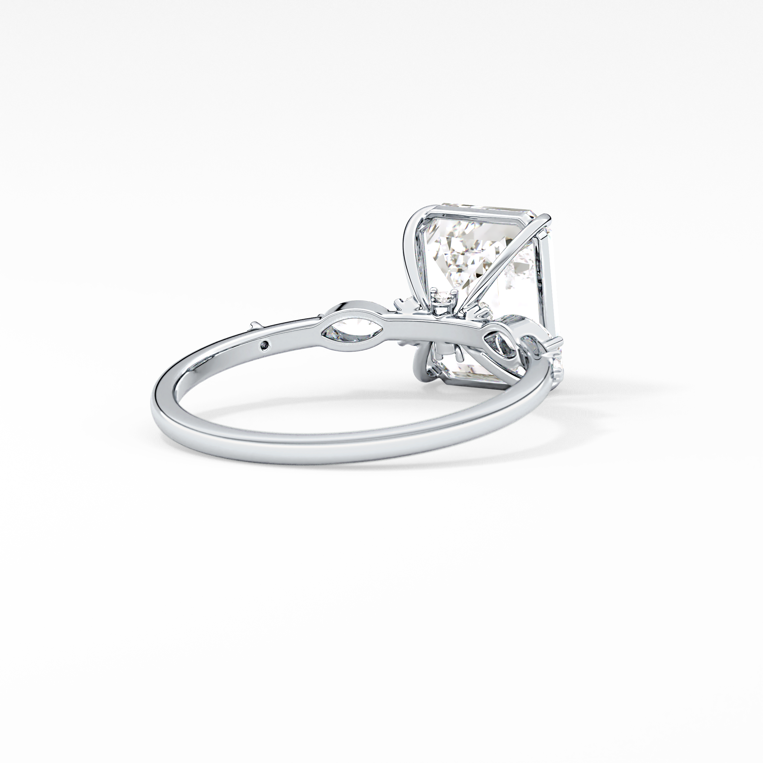Emerald Cluster Lab Grown Diamond Engagement Ring