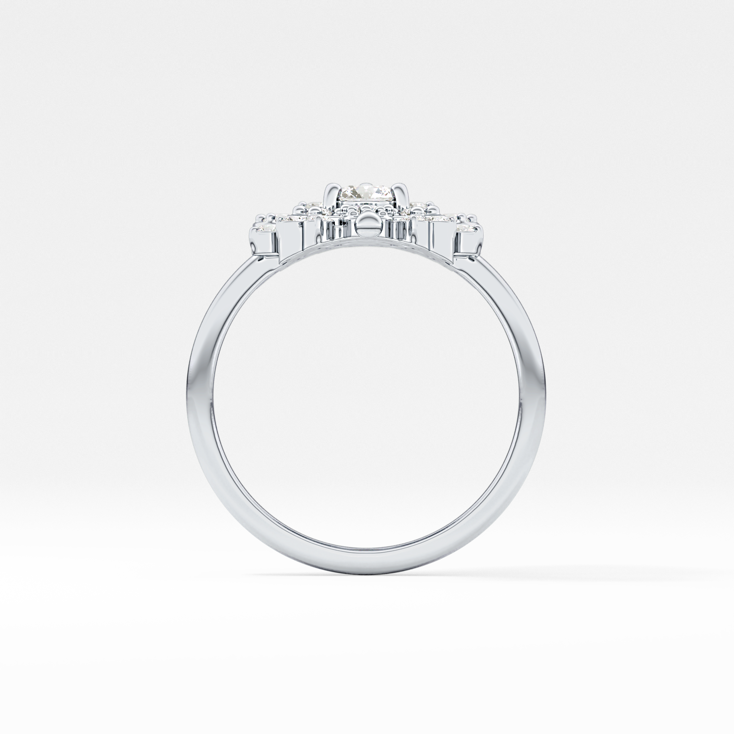 Emerald Solitaire Lab Grown Diamond Engagement Ring