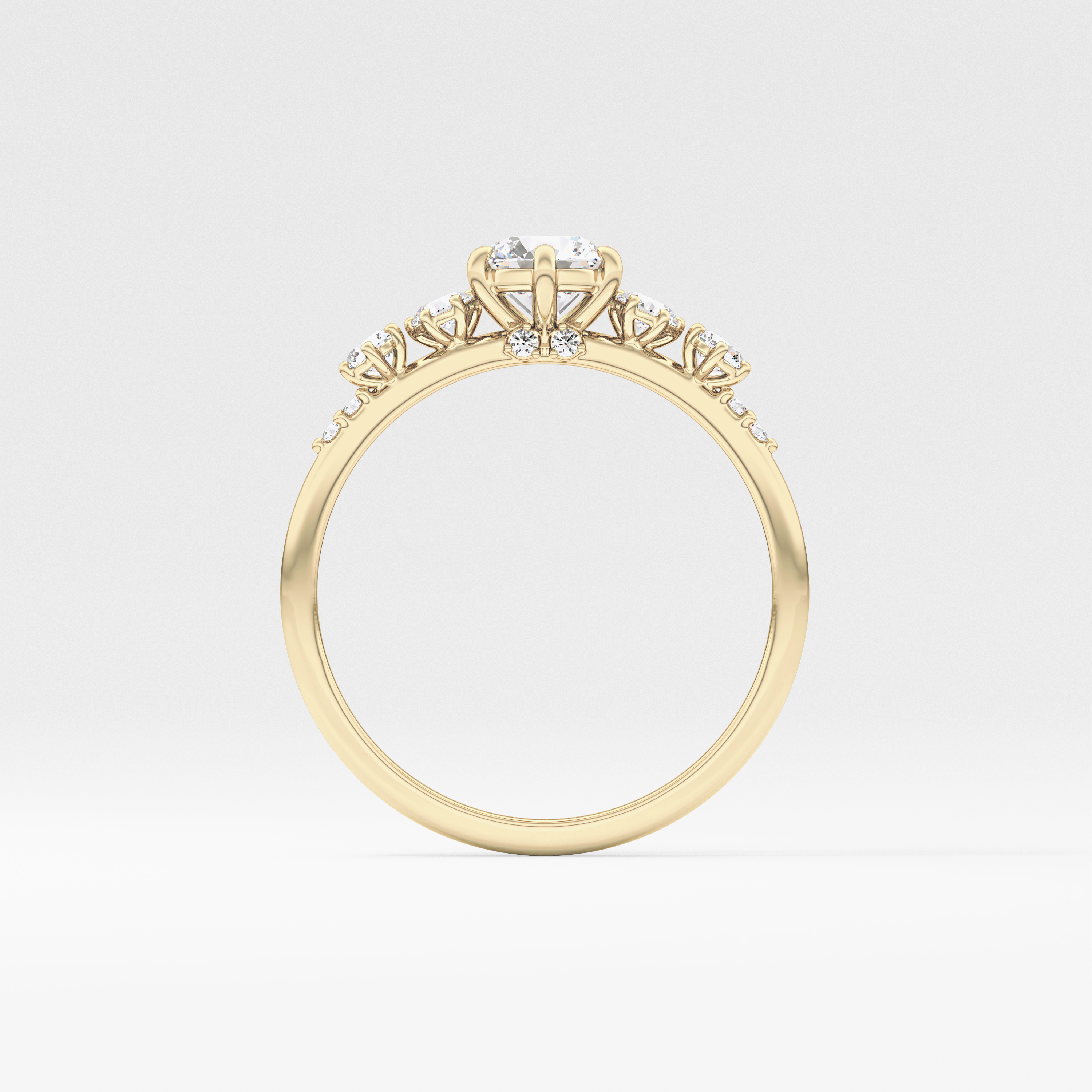 Round Cluster Lab Grown Diamond Engagement Ring