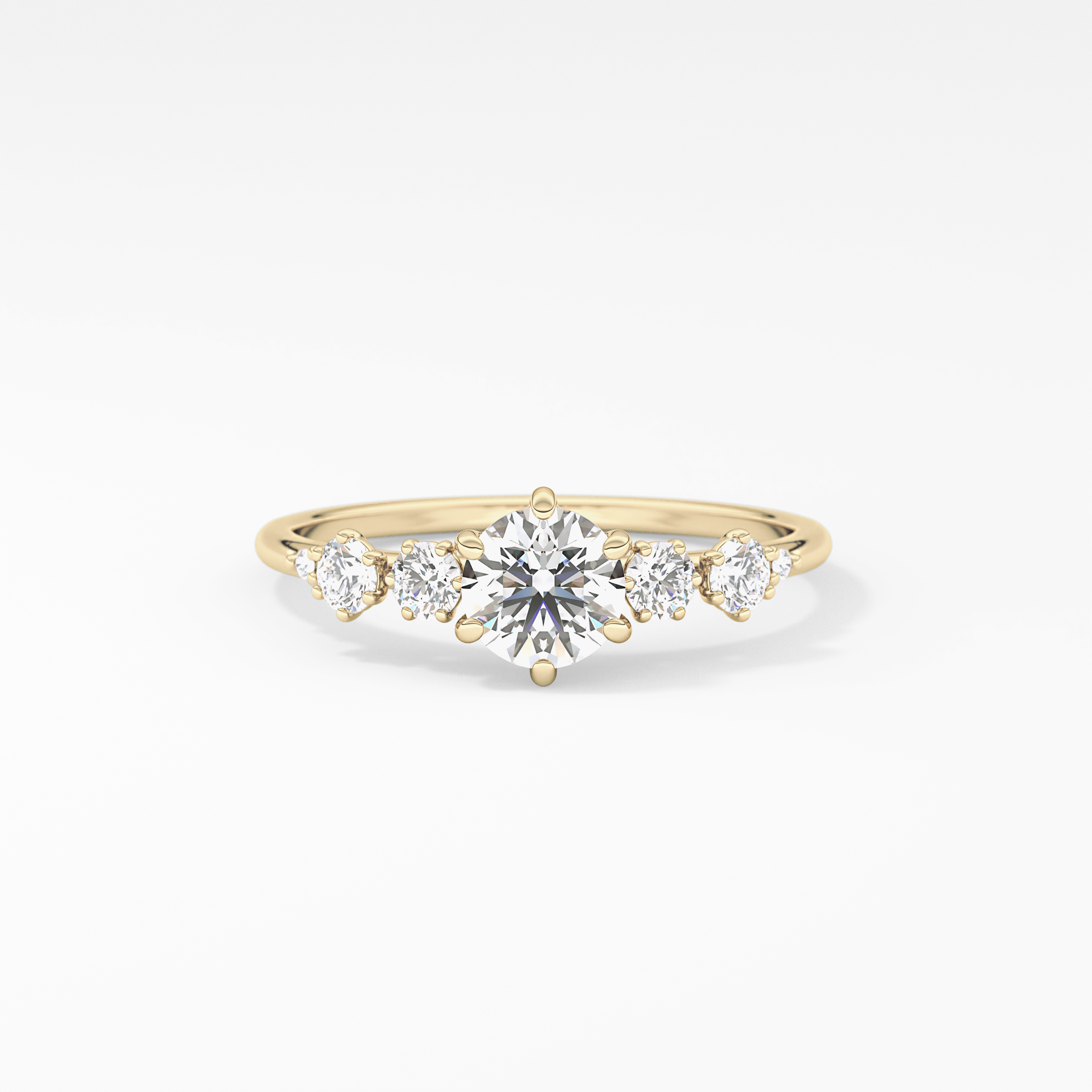 Round Cluster Lab Grown Diamond Engagement Ring