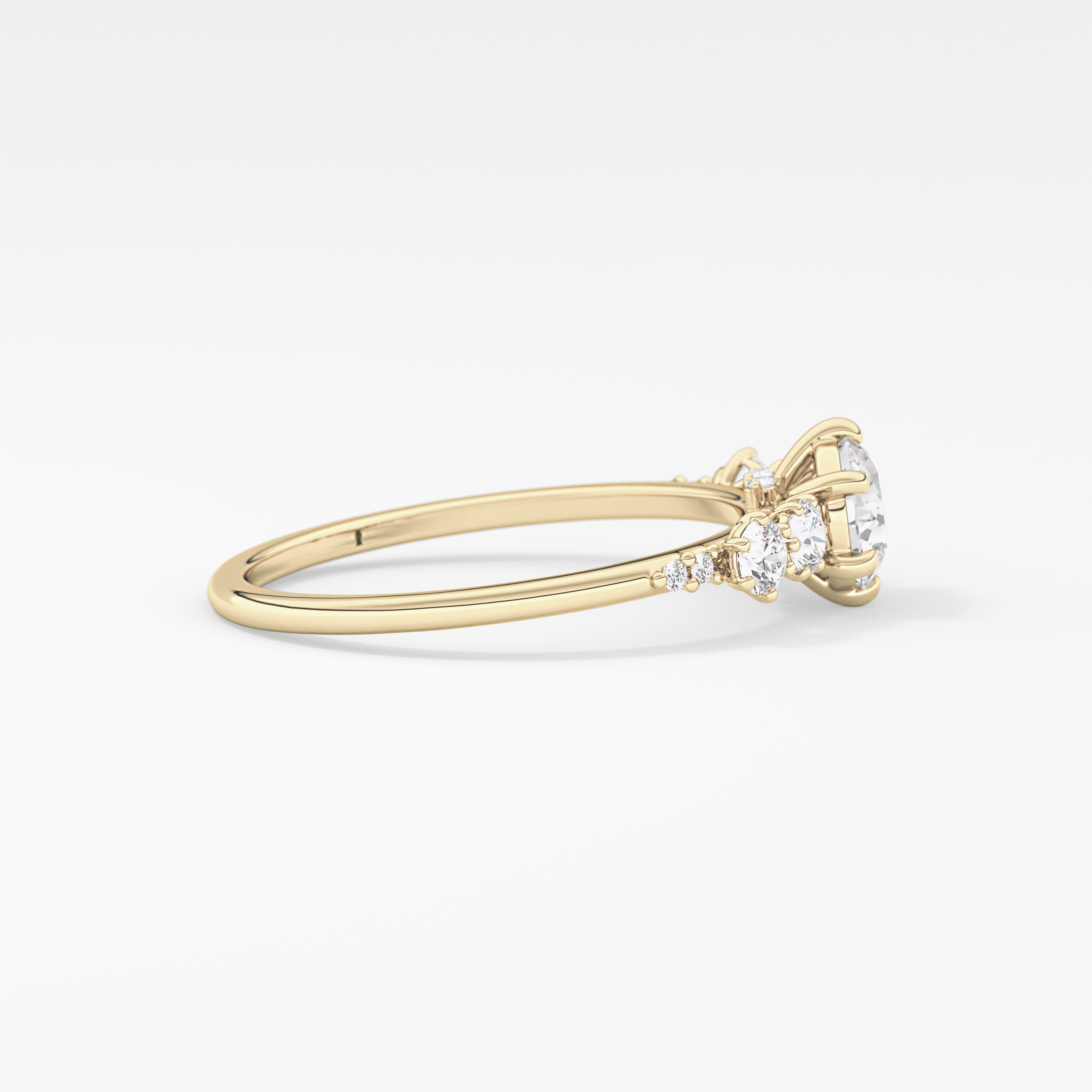 Round Cluster Lab Grown Diamond Engagement Ring