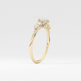 Round Cluster Lab Grown Diamond Engagement Ring