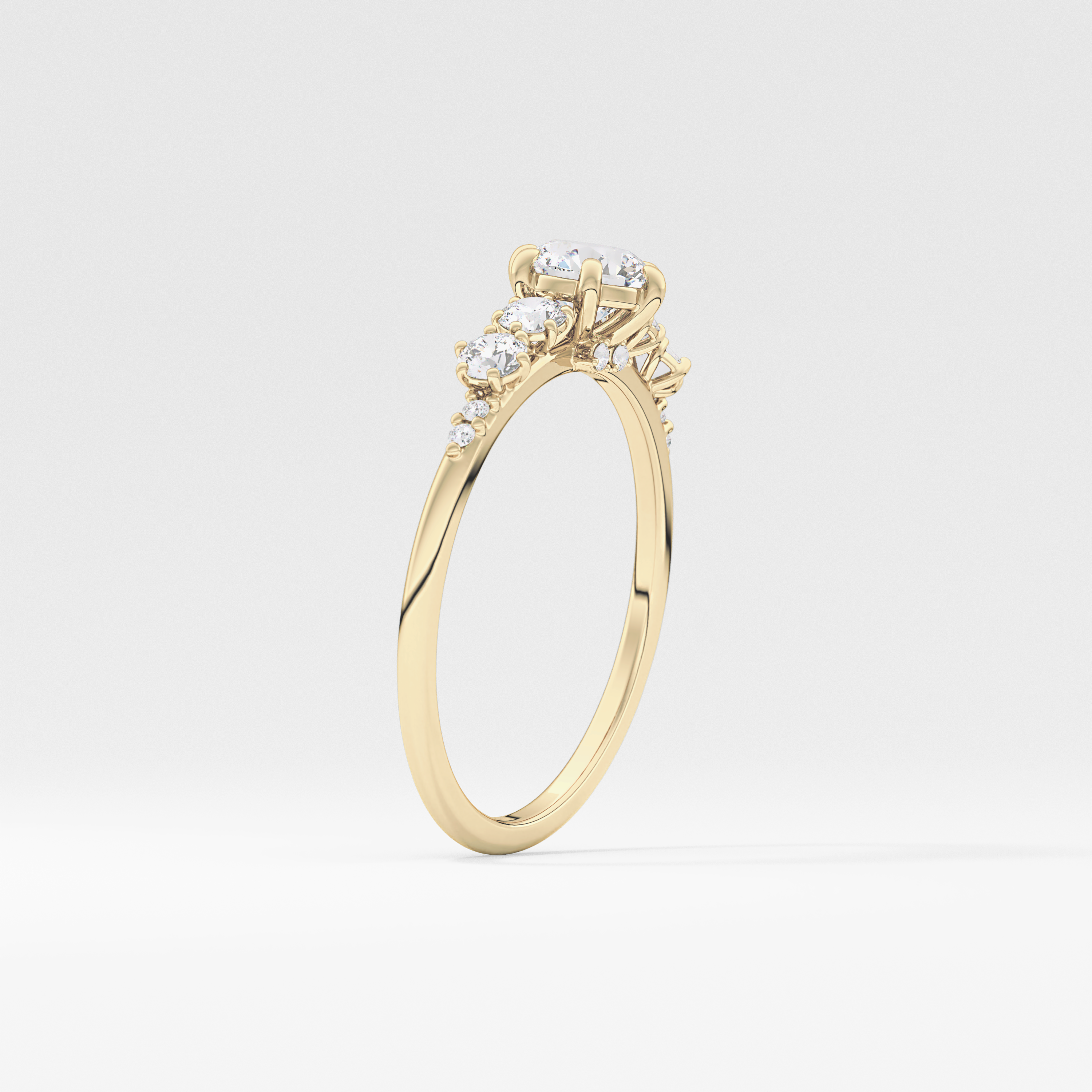 Round Cluster Lab Grown Diamond Engagement Ring