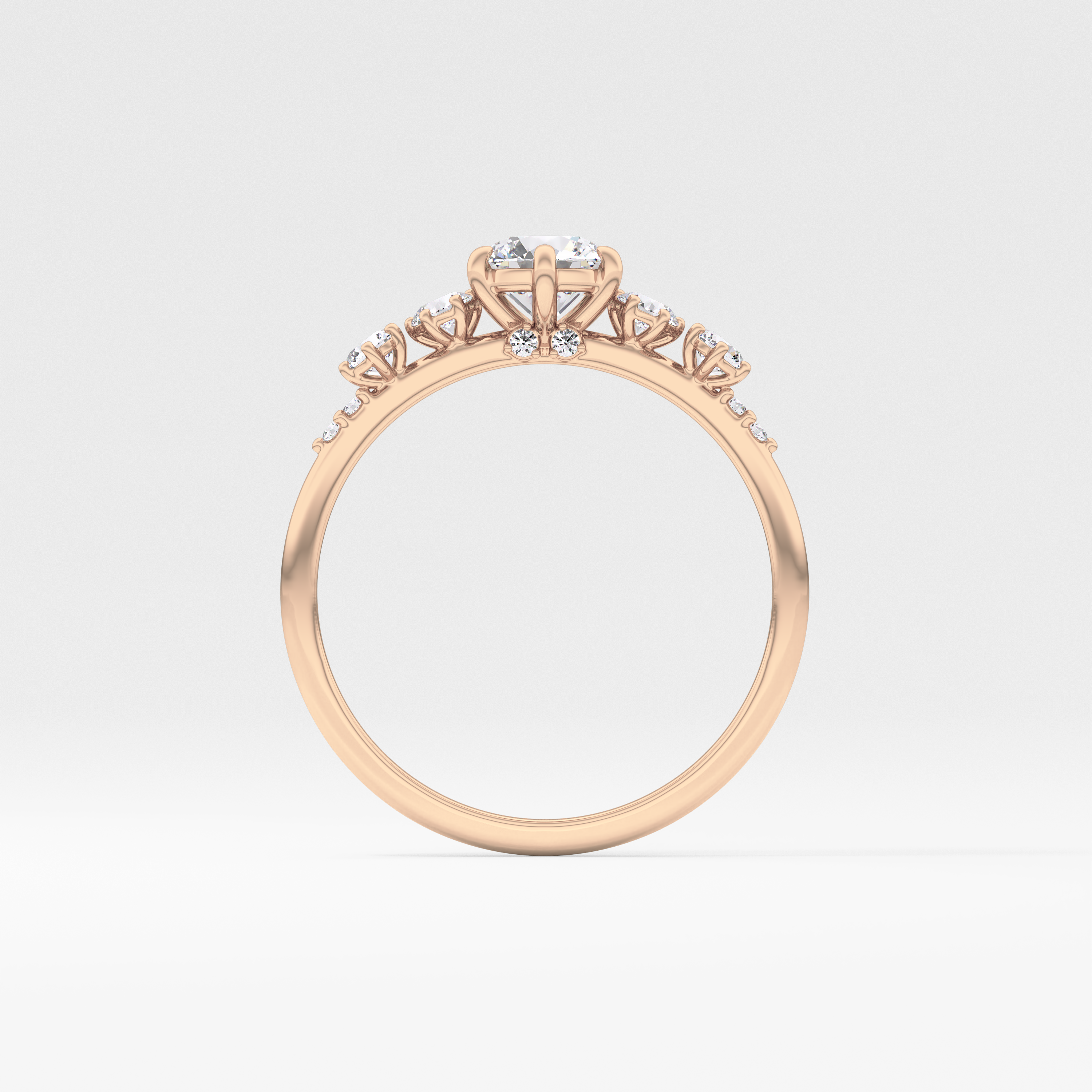 Round Cluster Lab Grown Diamond Engagement Ring