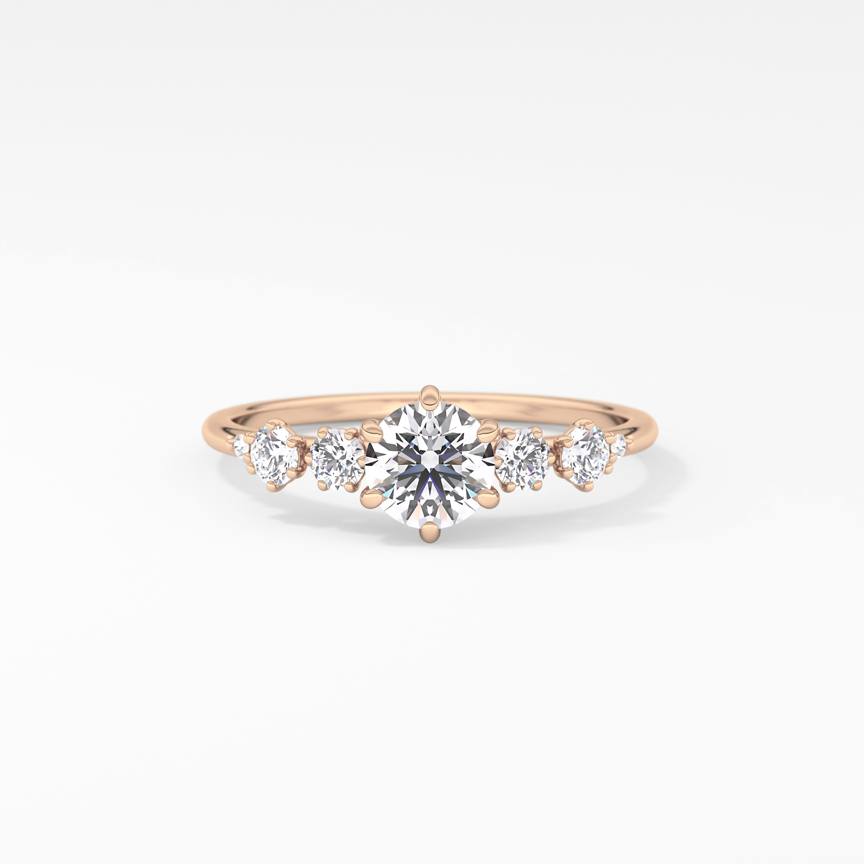 Round Cluster Lab Grown Diamond Engagement Ring