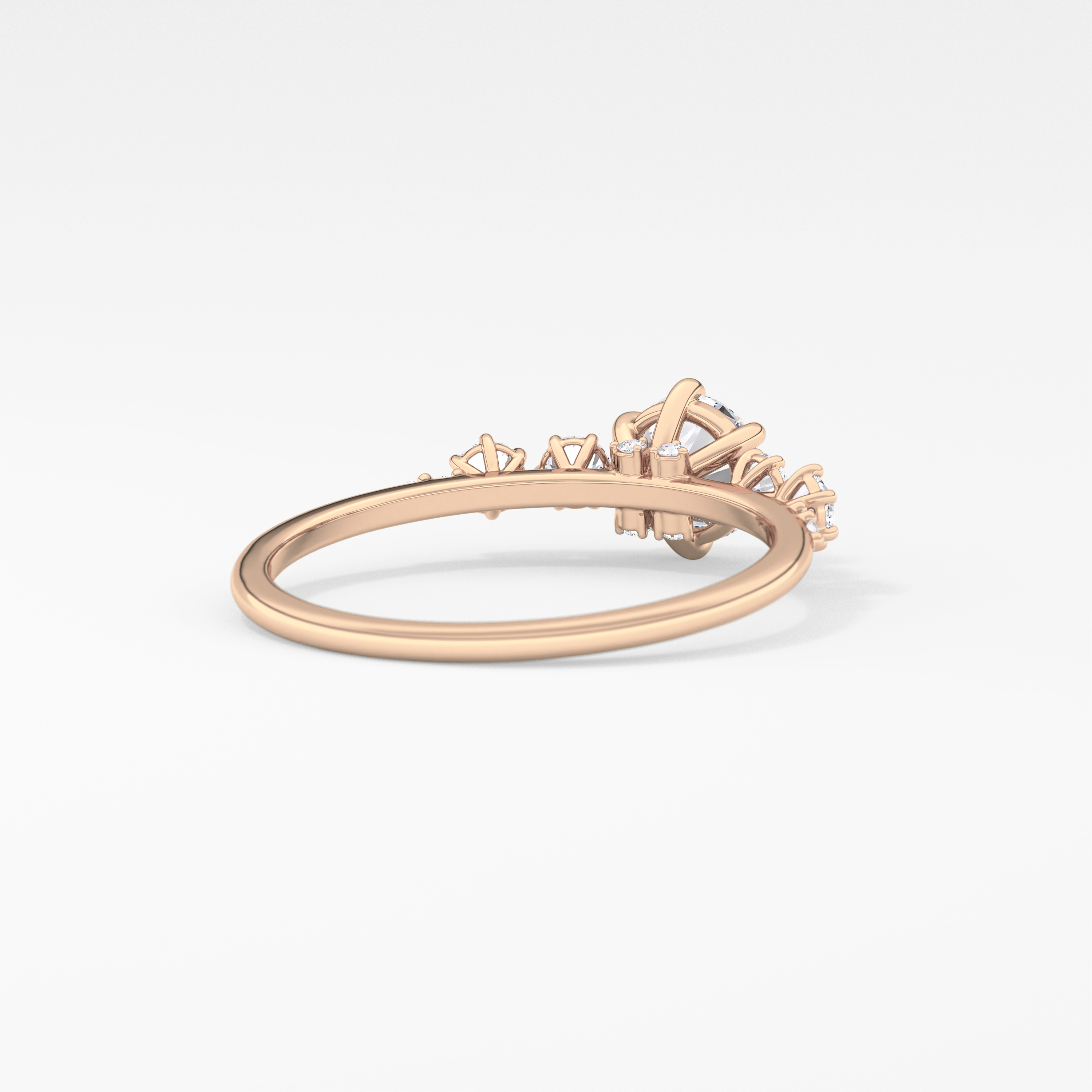 Round Cluster Lab Grown Diamond Engagement Ring
