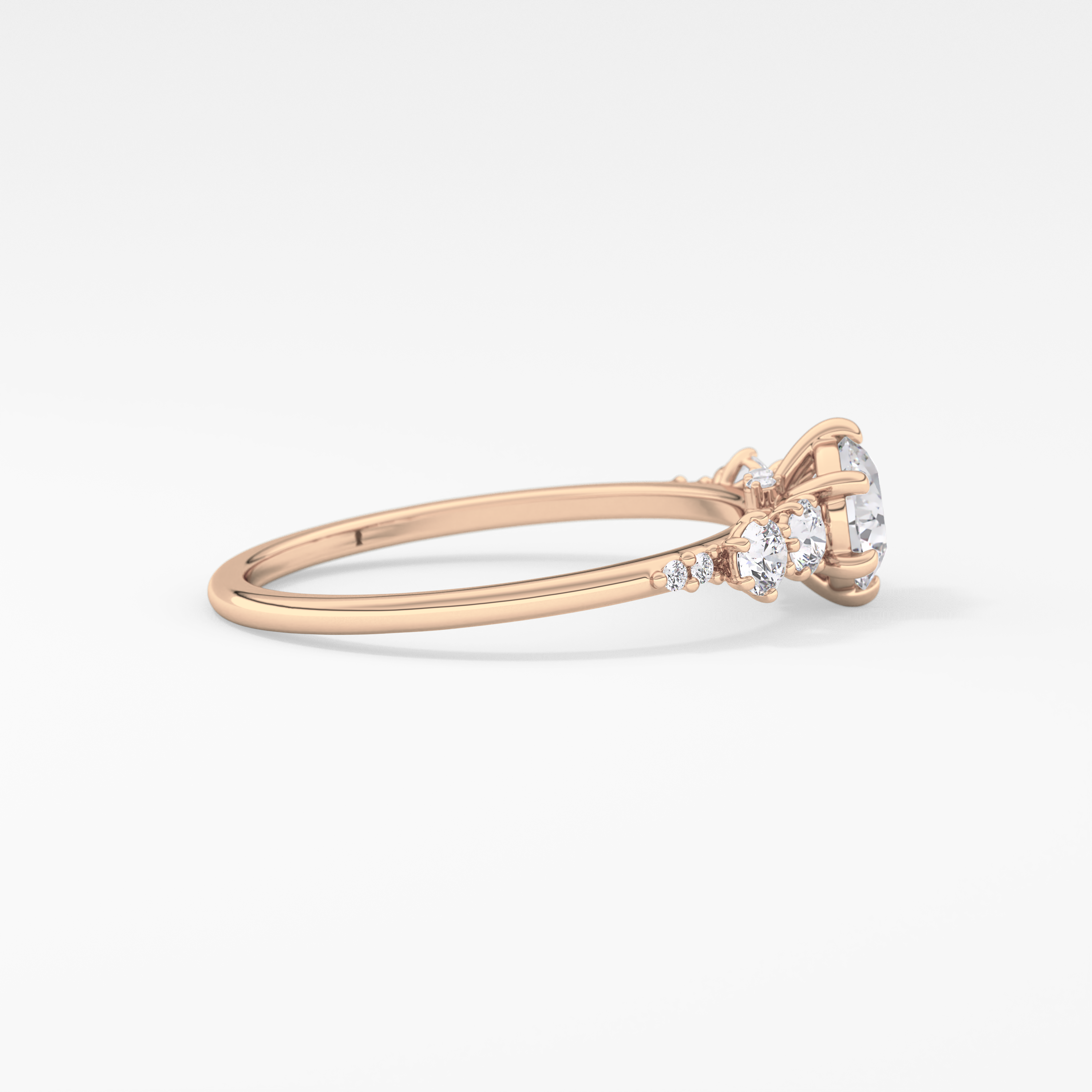 Round Cluster Lab Grown Diamond Engagement Ring