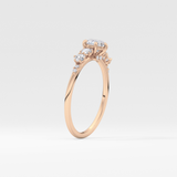 Round Cluster Lab Grown Diamond Engagement Ring