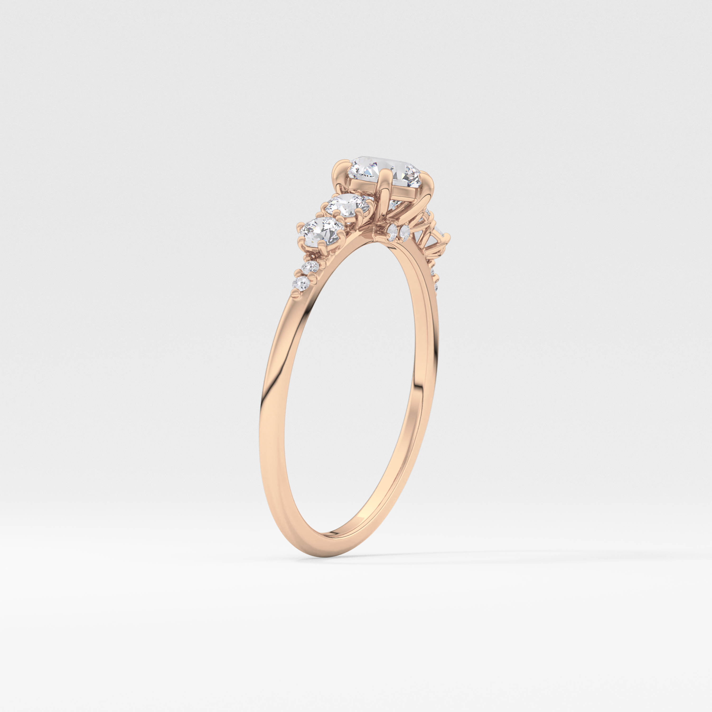 Round Cluster Lab Grown Diamond Engagement Ring