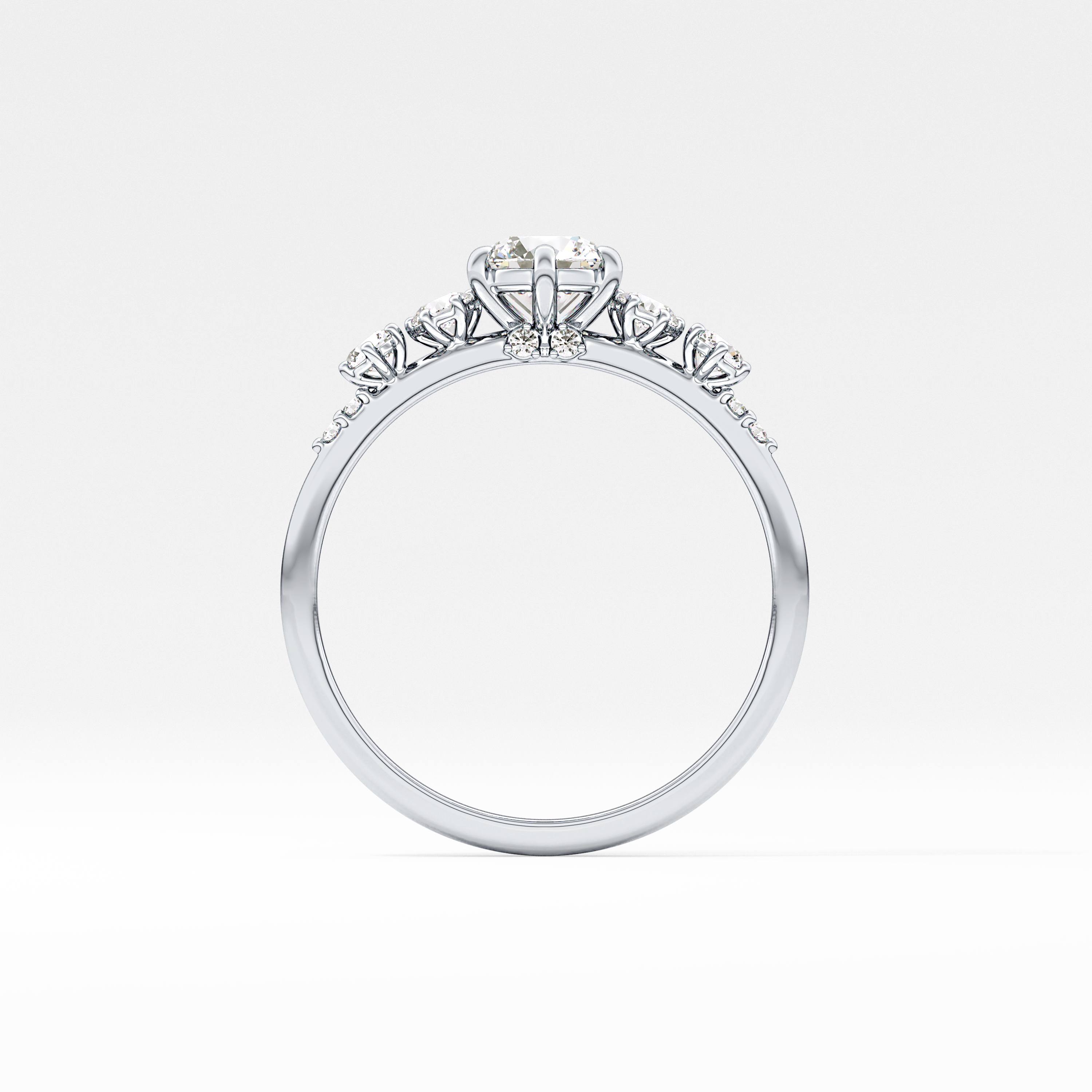 Round Cluster Lab Grown Diamond Engagement Ring