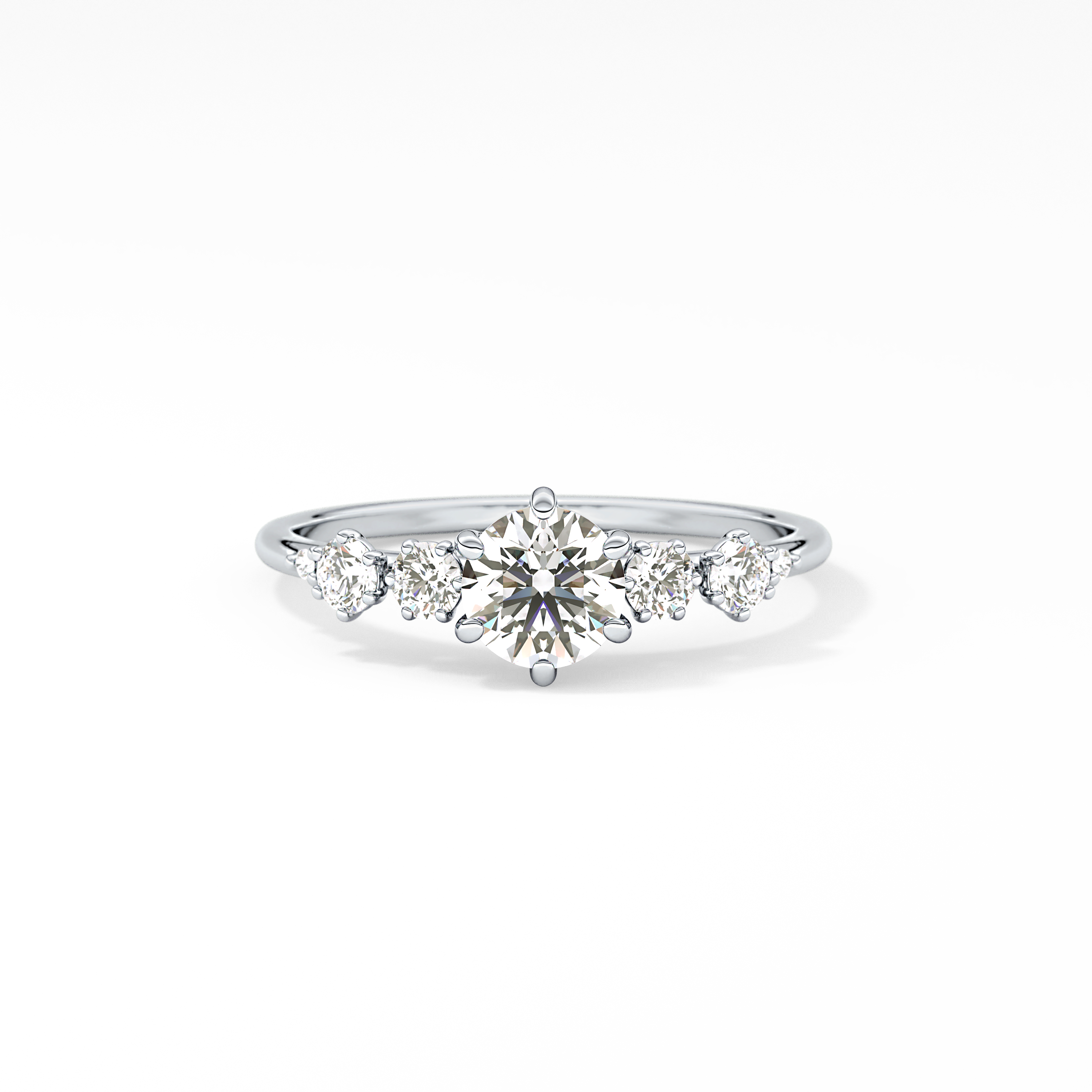 Round Cluster Lab Grown Diamond Engagement Ring