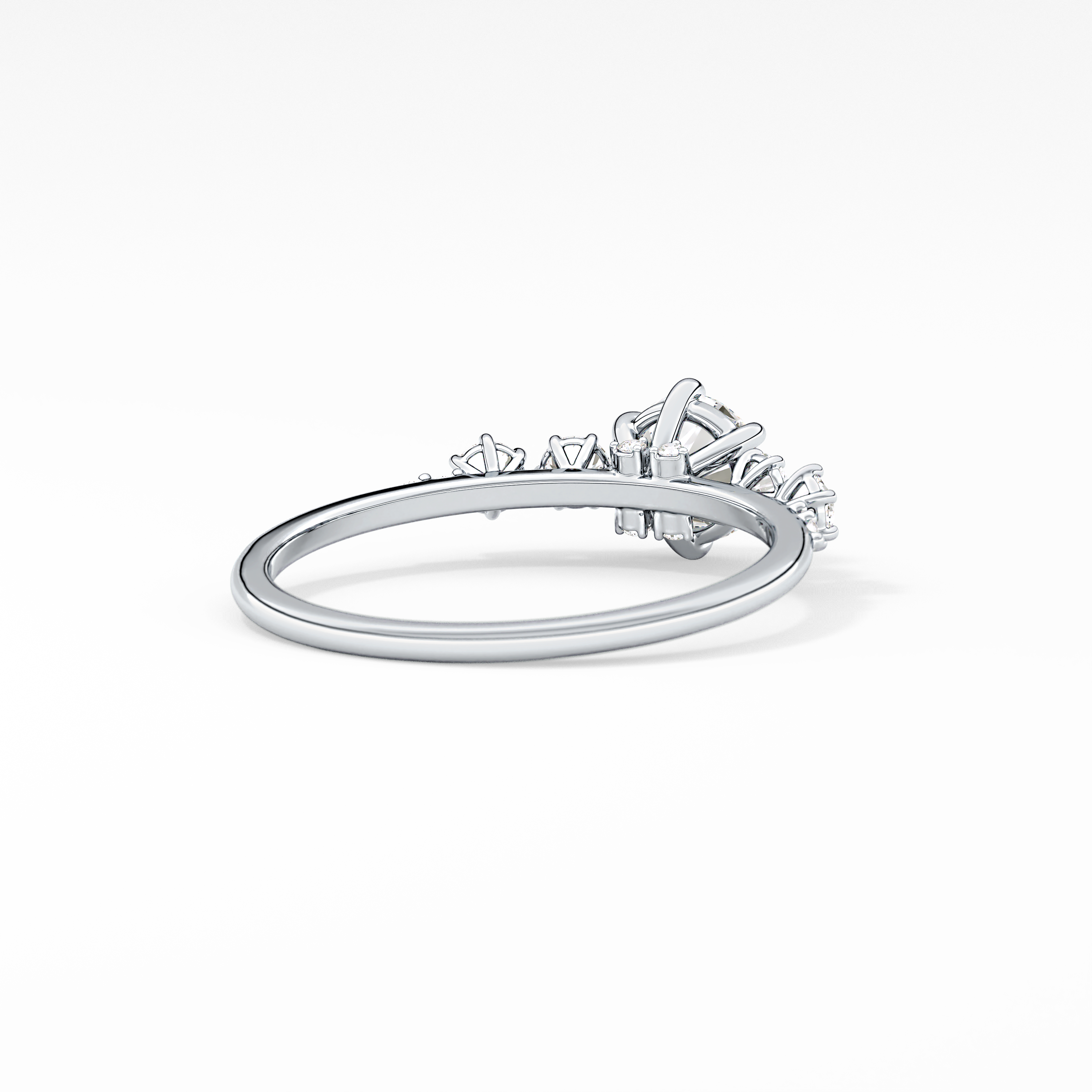 Round Cluster Lab Grown Diamond Engagement Ring
