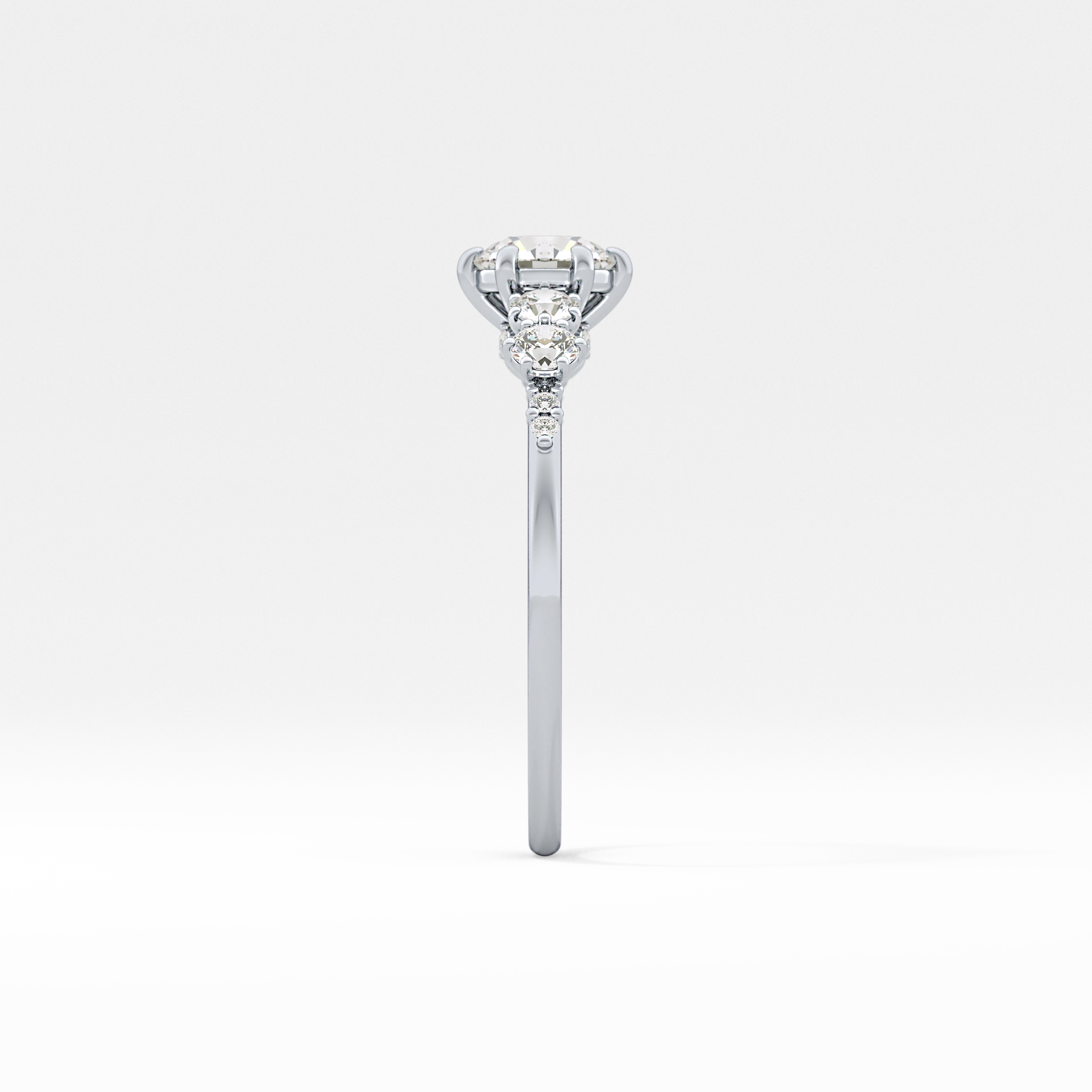 Round Cluster Lab Grown Diamond Engagement Ring