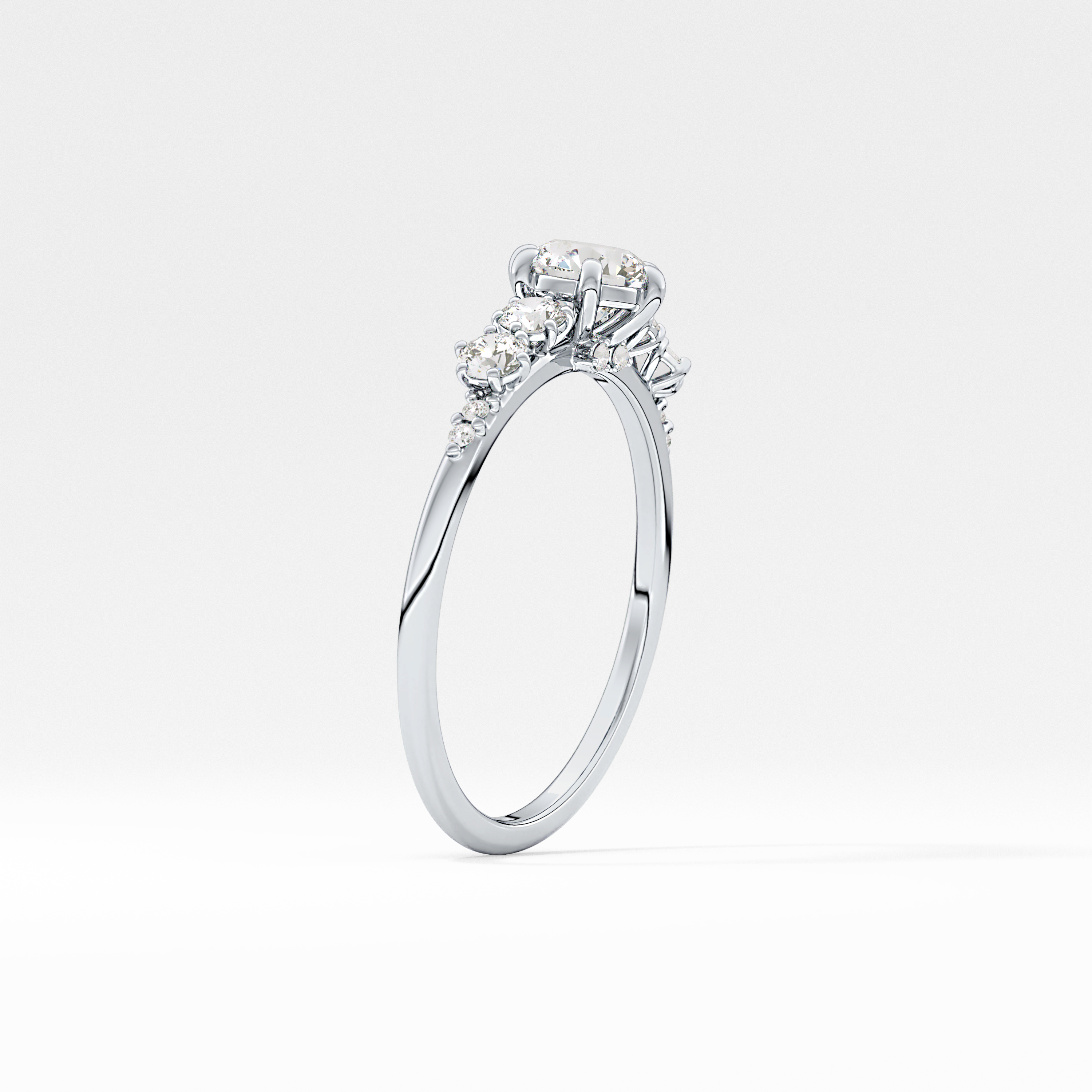 Round Cluster Lab Grown Diamond Engagement Ring