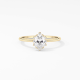 Oval Cluster Lab Grown Diamond Engagement Ring