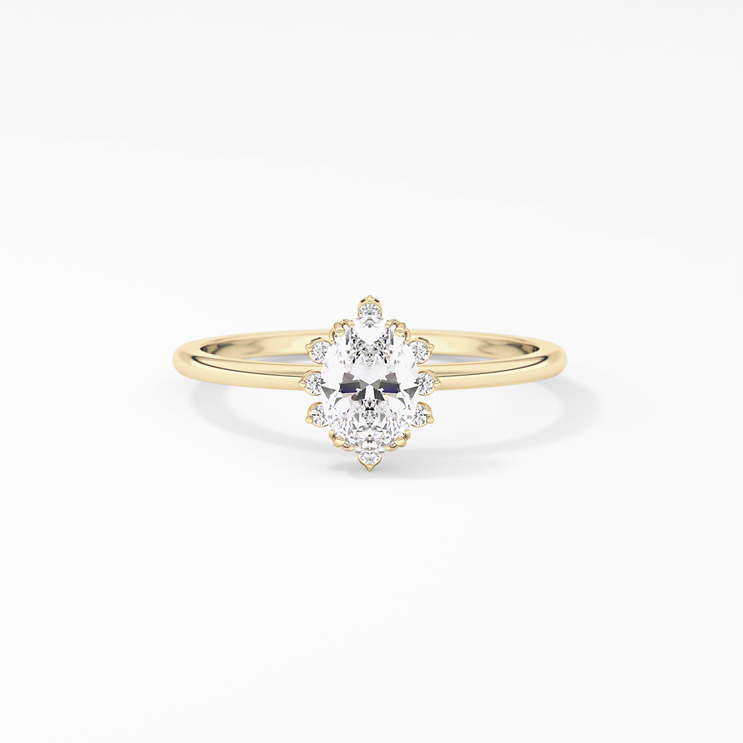 Oval Cluster Lab Grown Diamond Engagement Ring