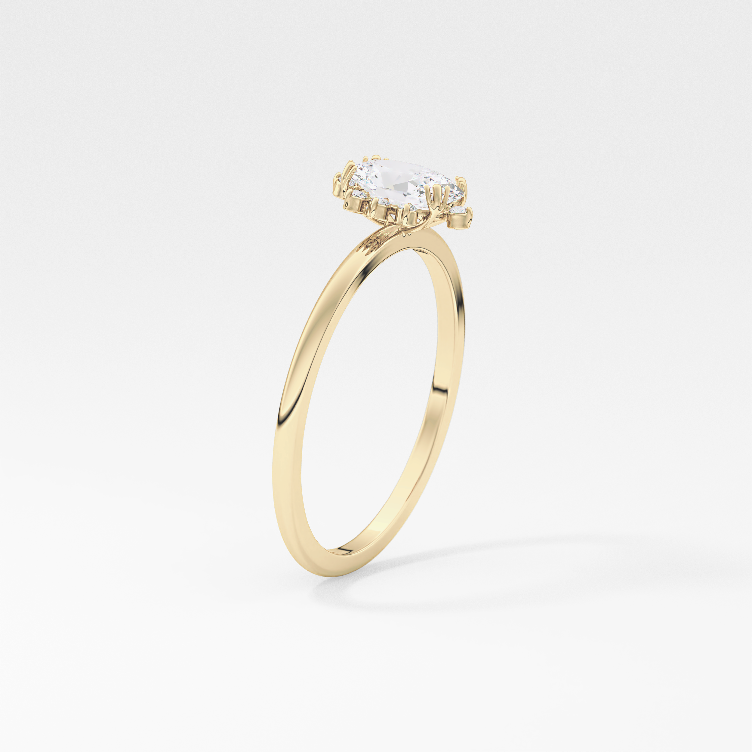 Oval Cluster Lab Grown Diamond Engagement Ring