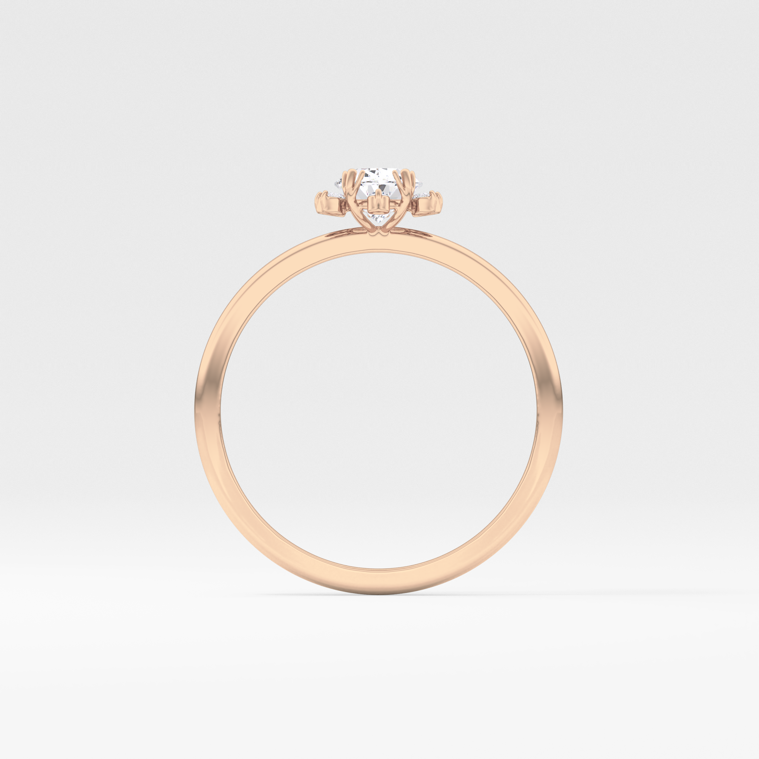 Oval Cluster Lab Grown Diamond Engagement Ring