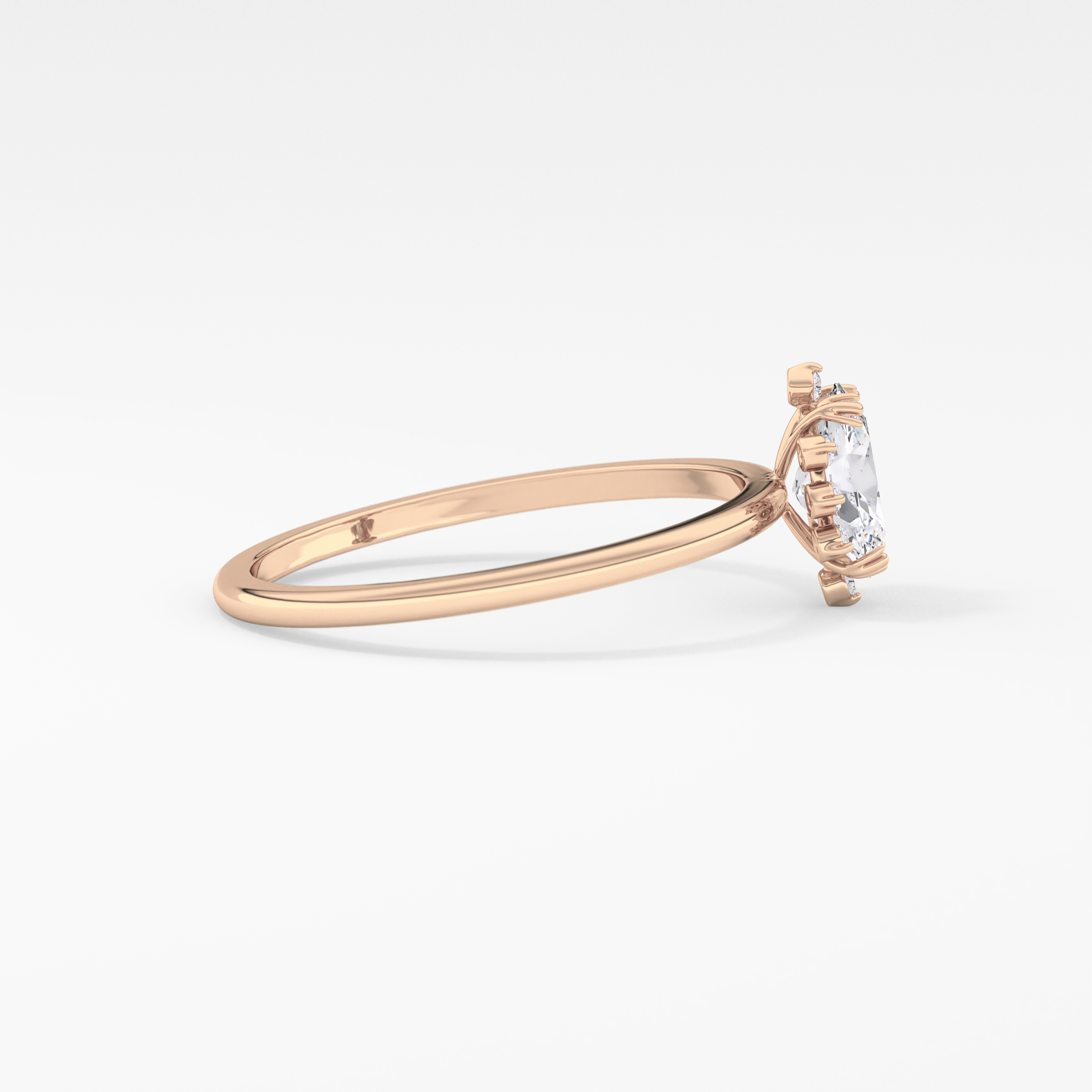 Oval Cluster Lab Grown Diamond Engagement Ring