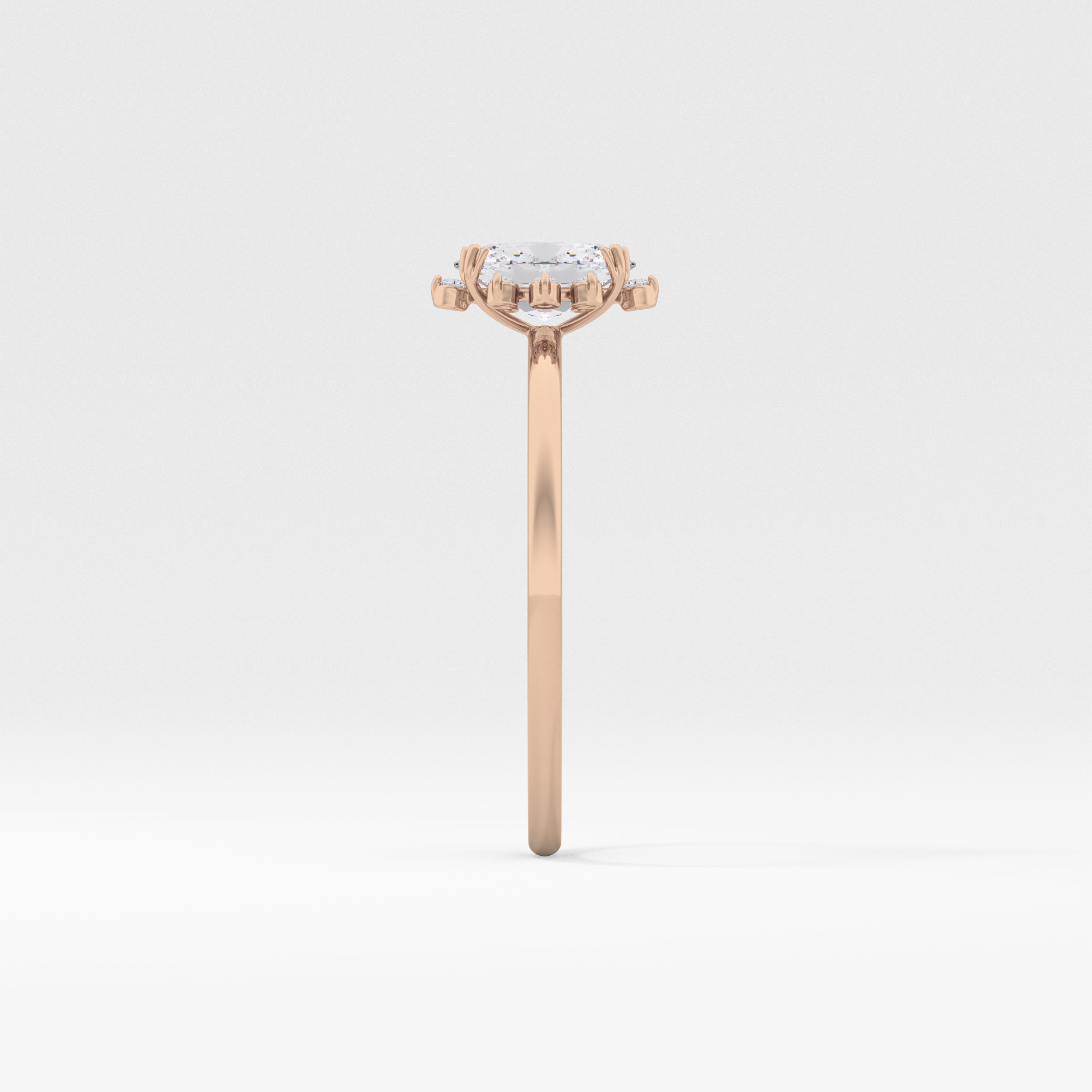 Oval Cluster Lab Grown Diamond Engagement Ring