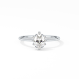 Oval Cluster Lab Grown Diamond Engagement Ring