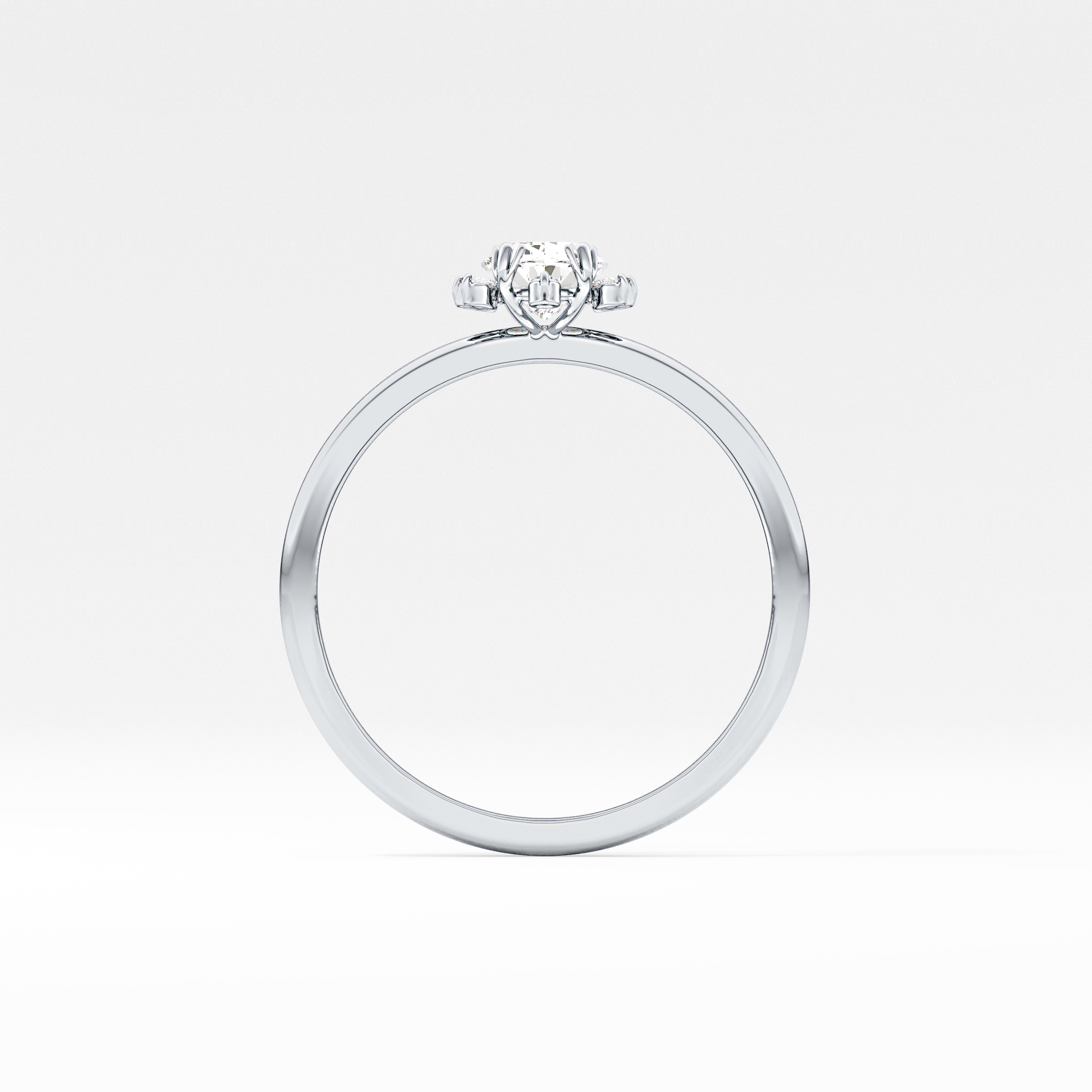 Oval Cluster Lab Grown Diamond Engagement Ring