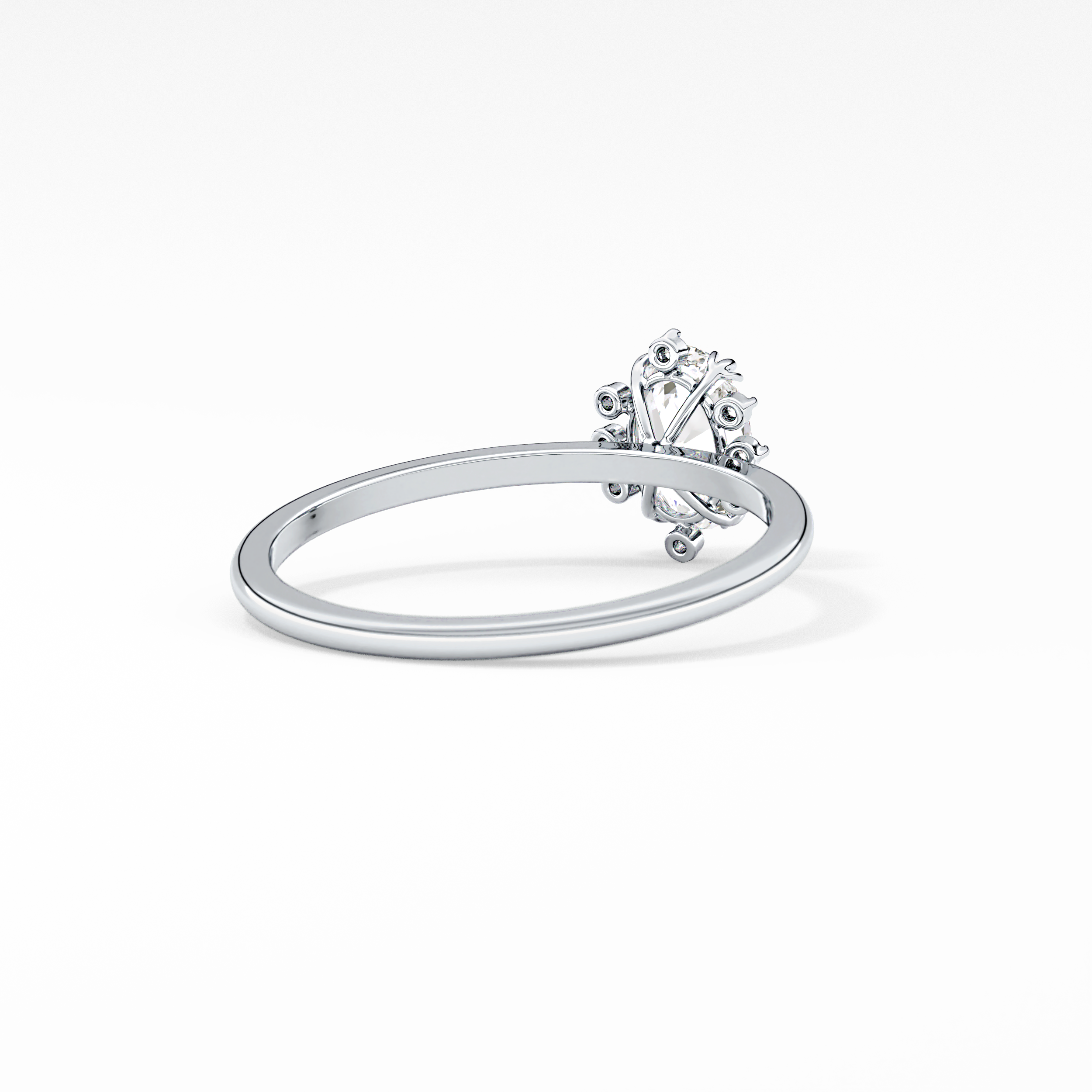 Oval Cluster Lab Grown Diamond Engagement Ring