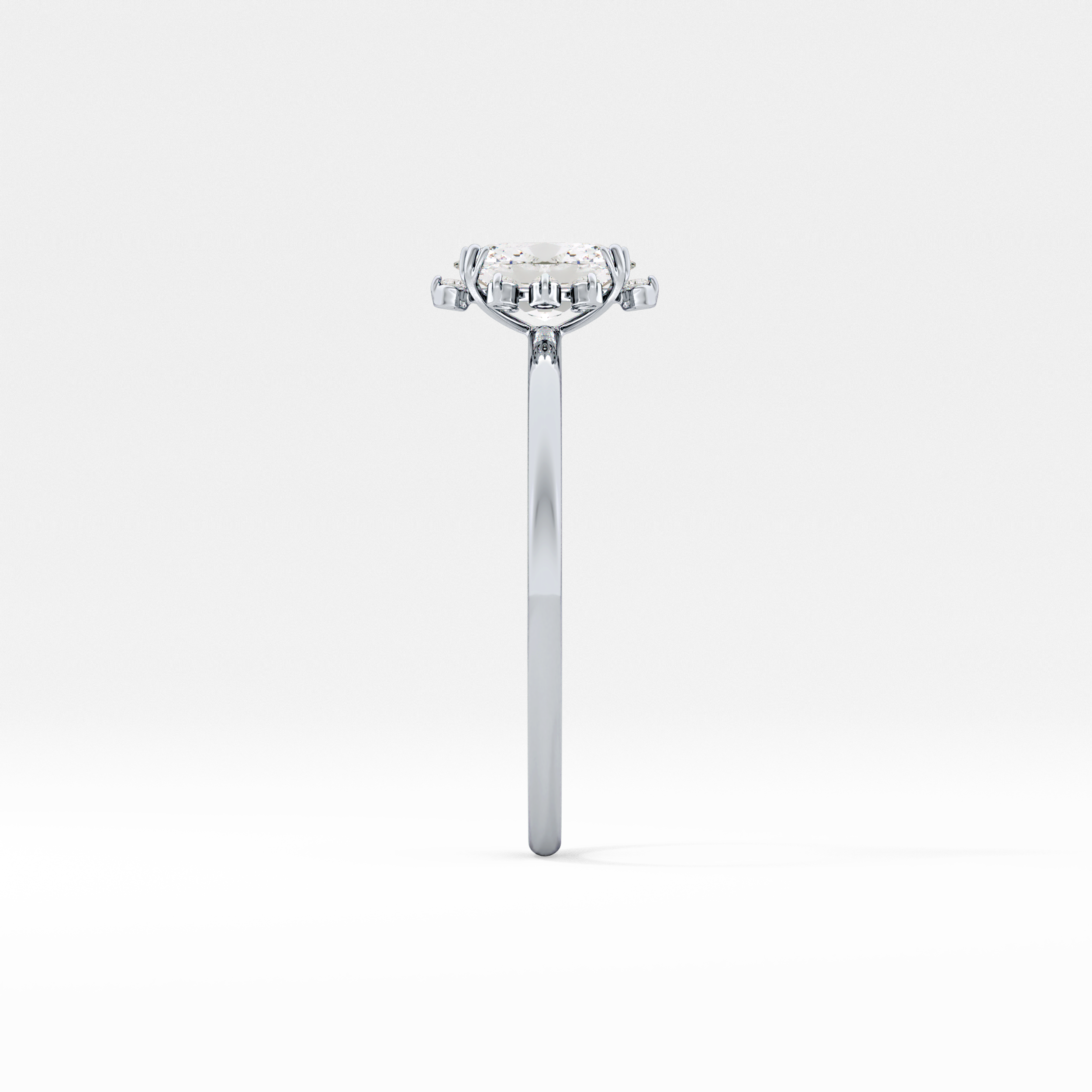 Oval Cluster Lab Grown Diamond Engagement Ring
