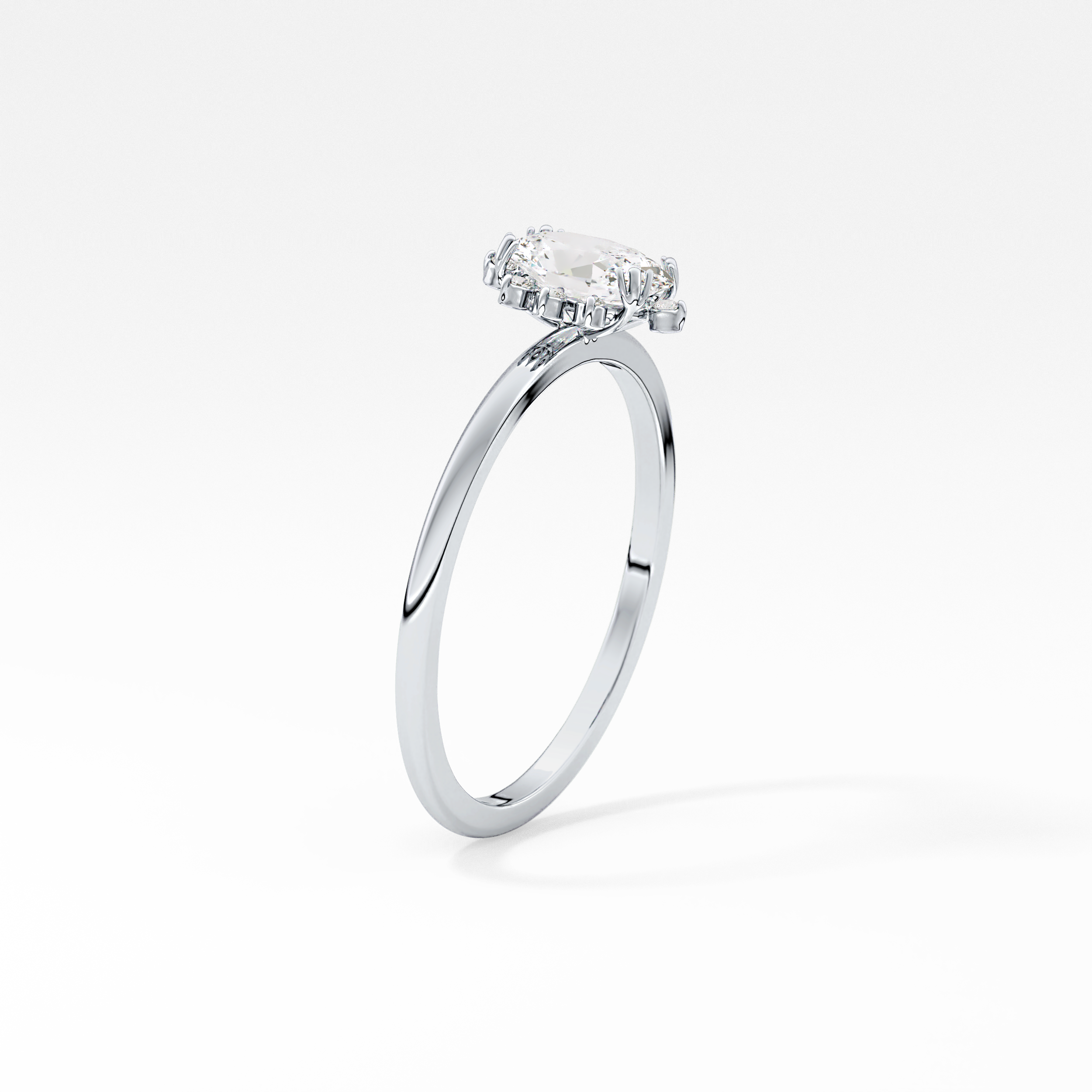 Oval Cluster Lab Grown Diamond Engagement Ring