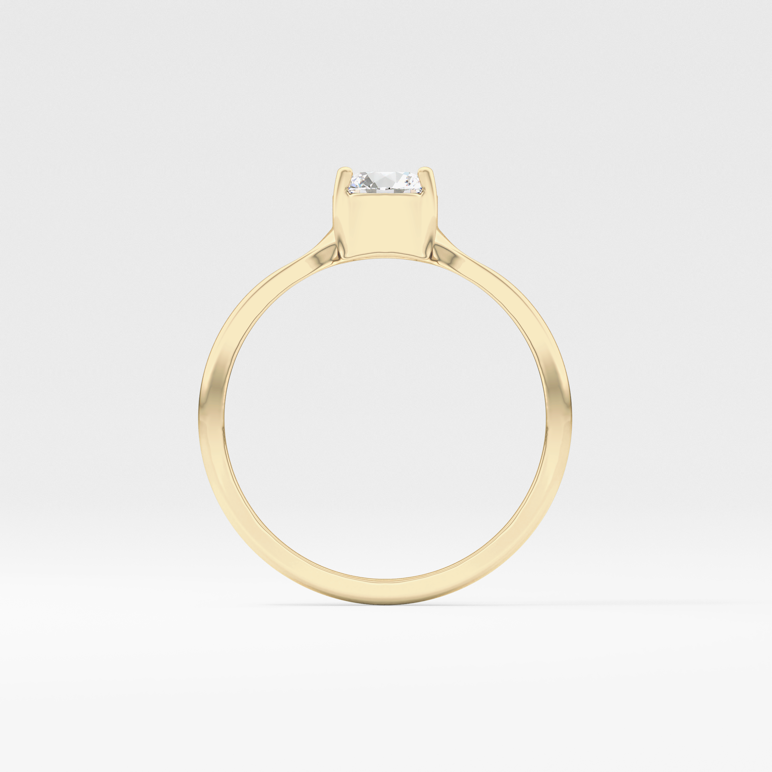Round Bezel Solitaire Lab Grown Diamond Engagement Ring