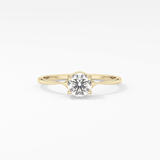 Round Bezel Solitaire Lab Grown Diamond Engagement Ring