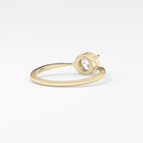 Round Bezel Solitaire Lab Grown Diamond Engagement Ring