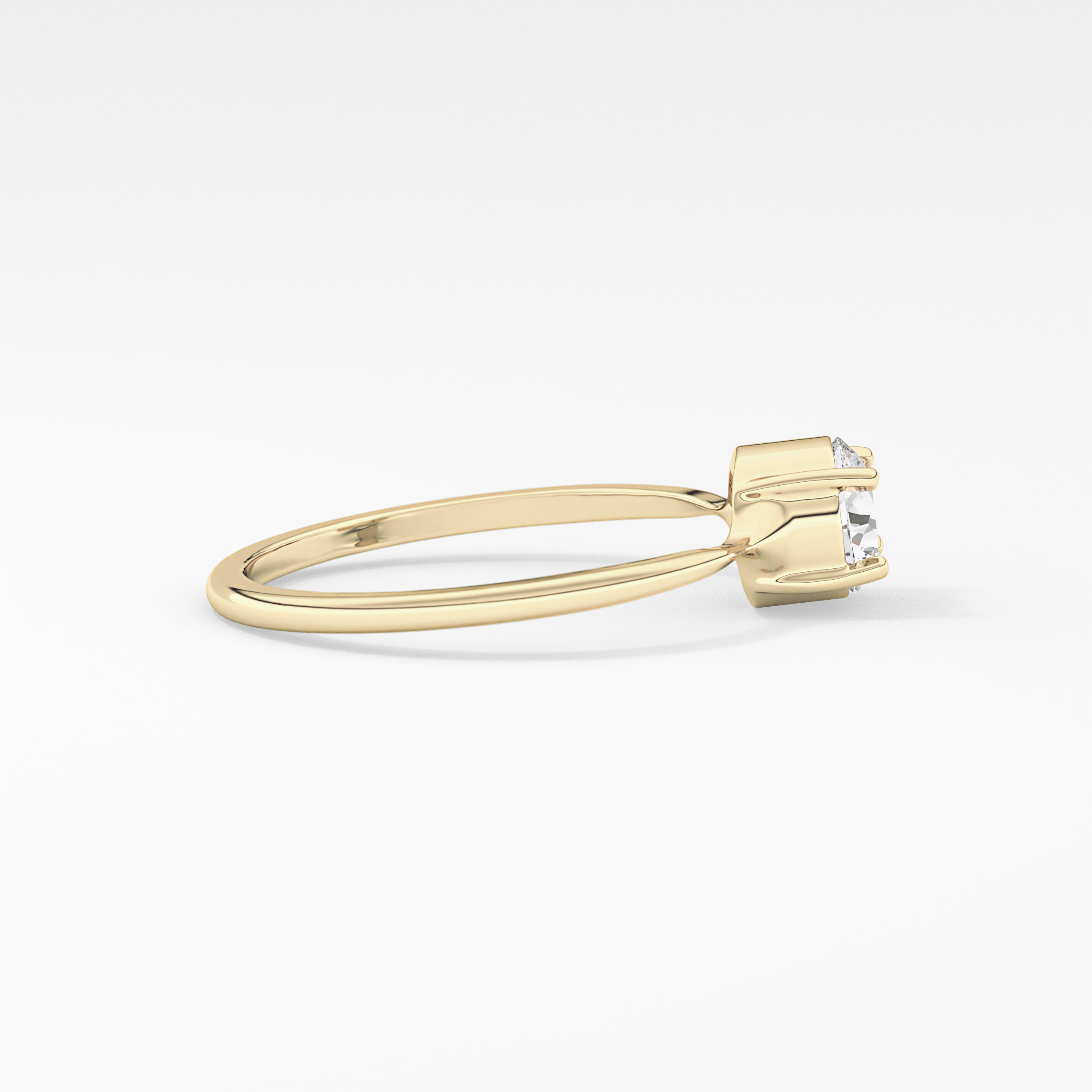 Round Bezel Solitaire Lab Grown Diamond Engagement Ring