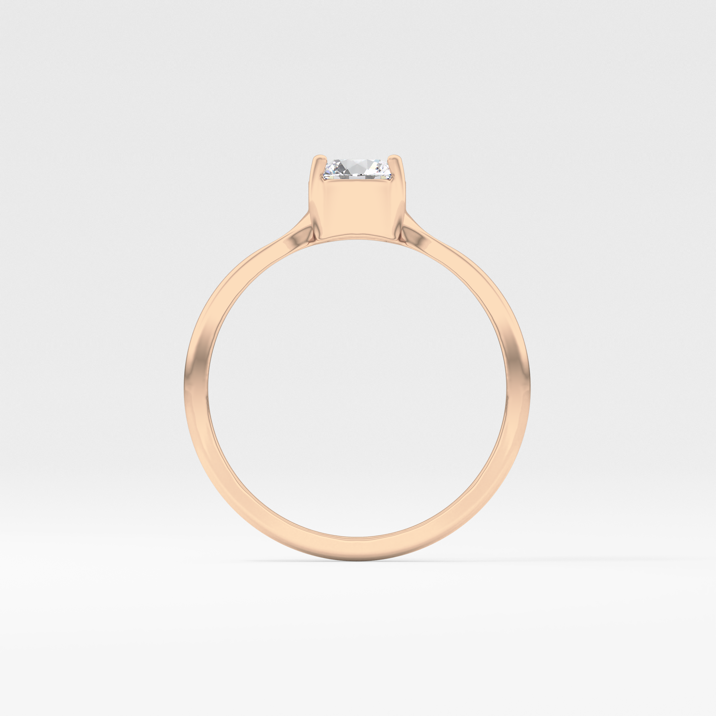 Round Bezel Solitaire Lab Grown Diamond Engagement Ring
