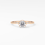 Round Bezel Solitaire Lab Grown Diamond Engagement Ring