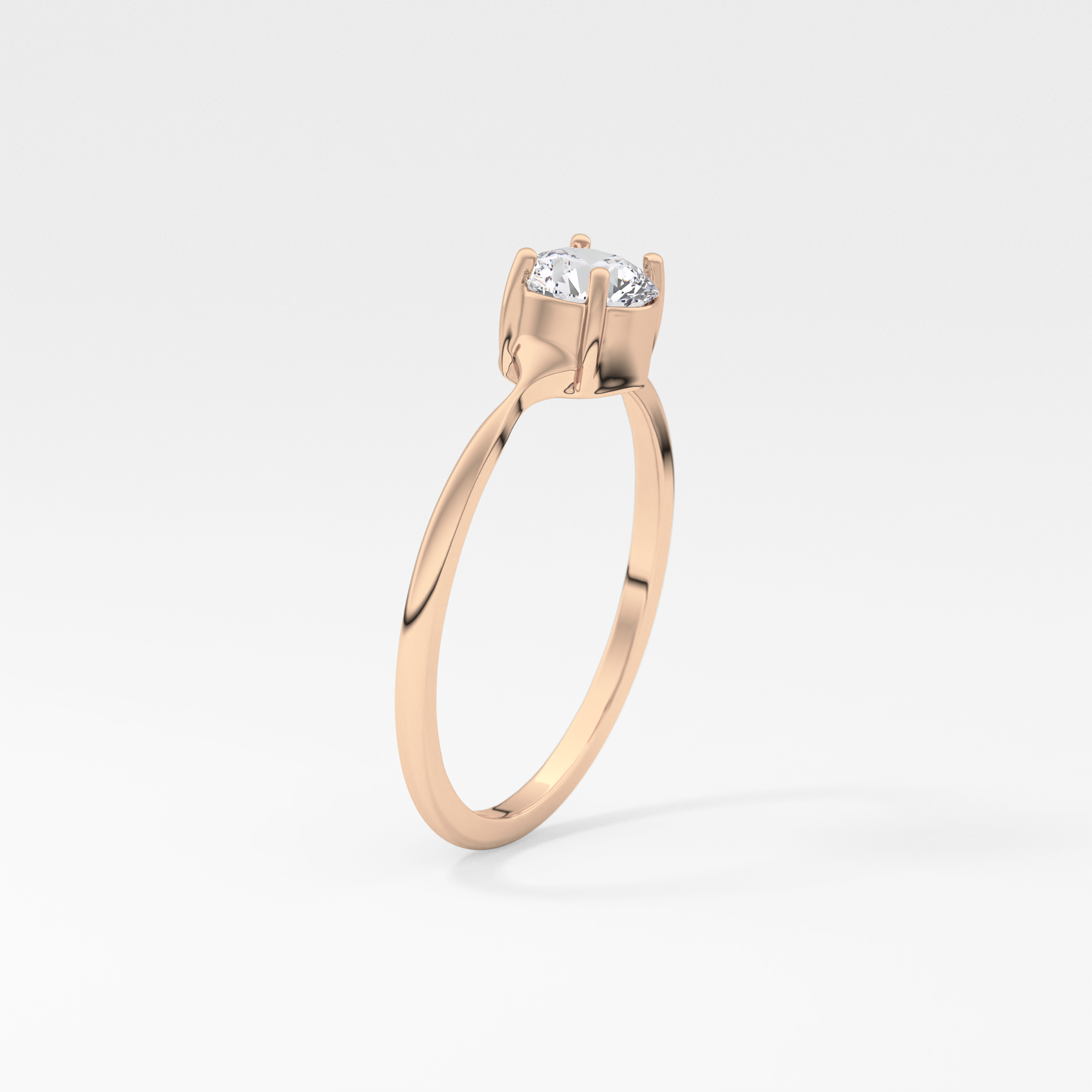 Round Bezel Solitaire Lab Grown Diamond Engagement Ring
