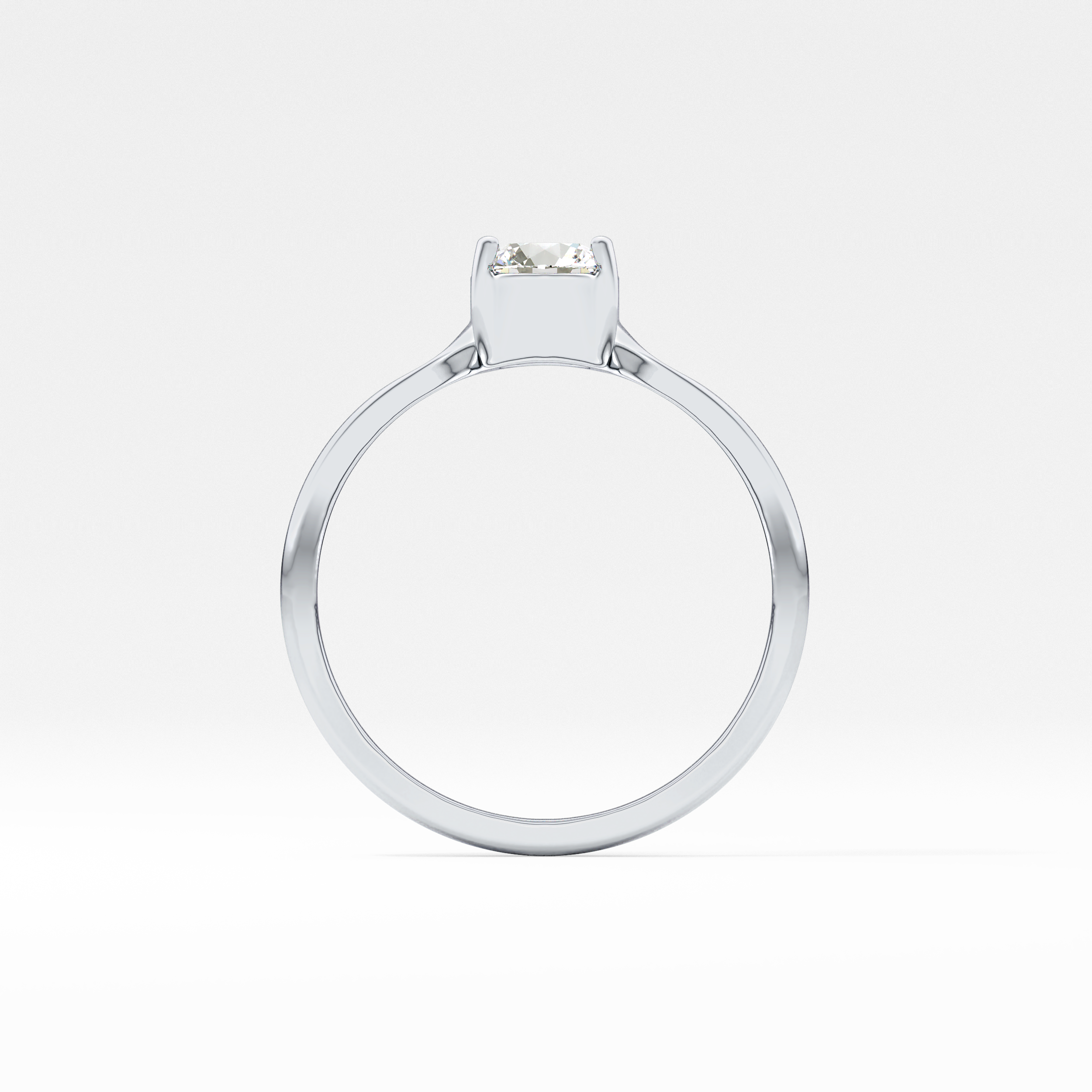 Round Bezel Solitaire Lab Grown Diamond Engagement Ring