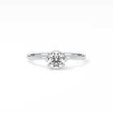 Round Bezel Solitaire Lab Grown Diamond Engagement Ring