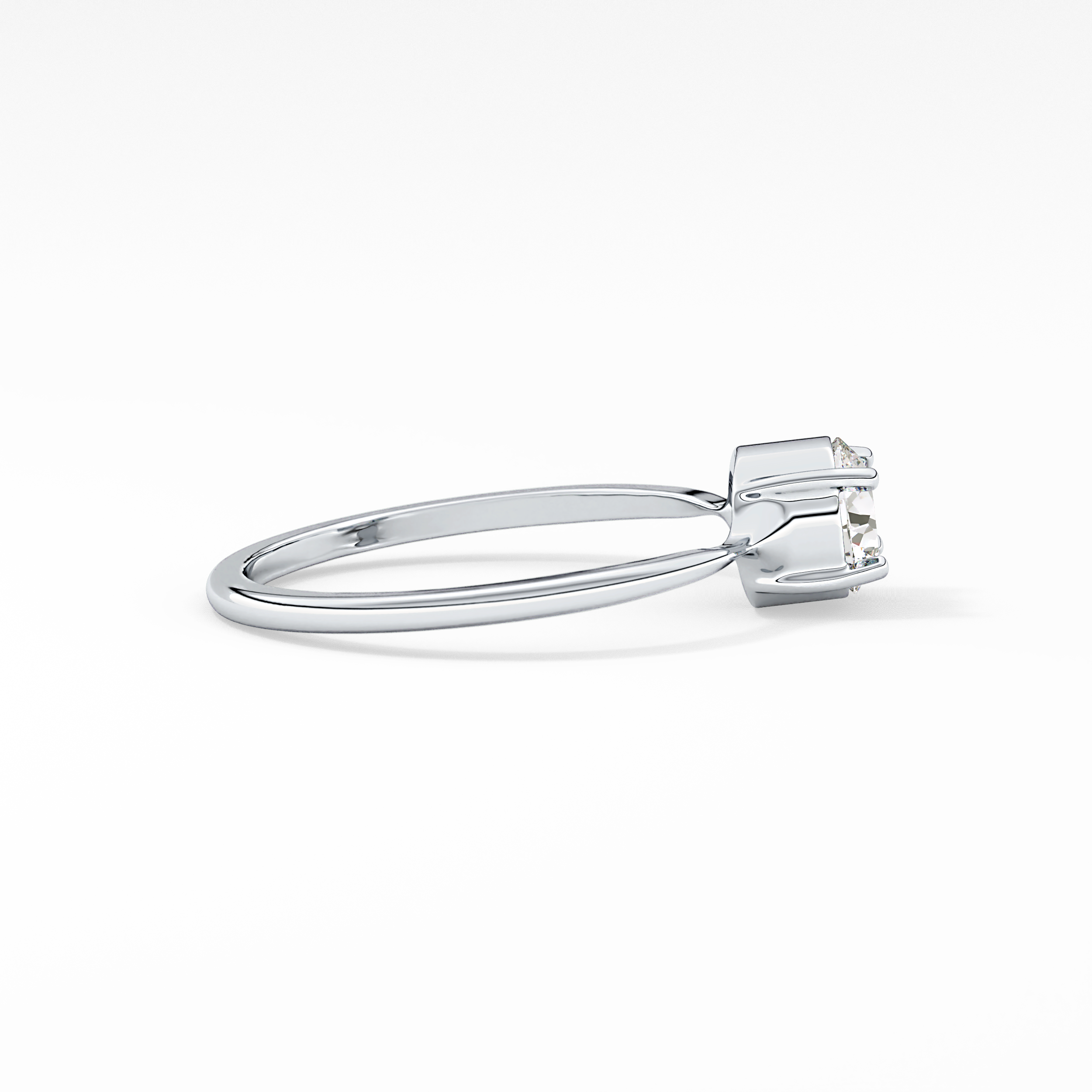 Round Bezel Solitaire Lab Grown Diamond Engagement Ring